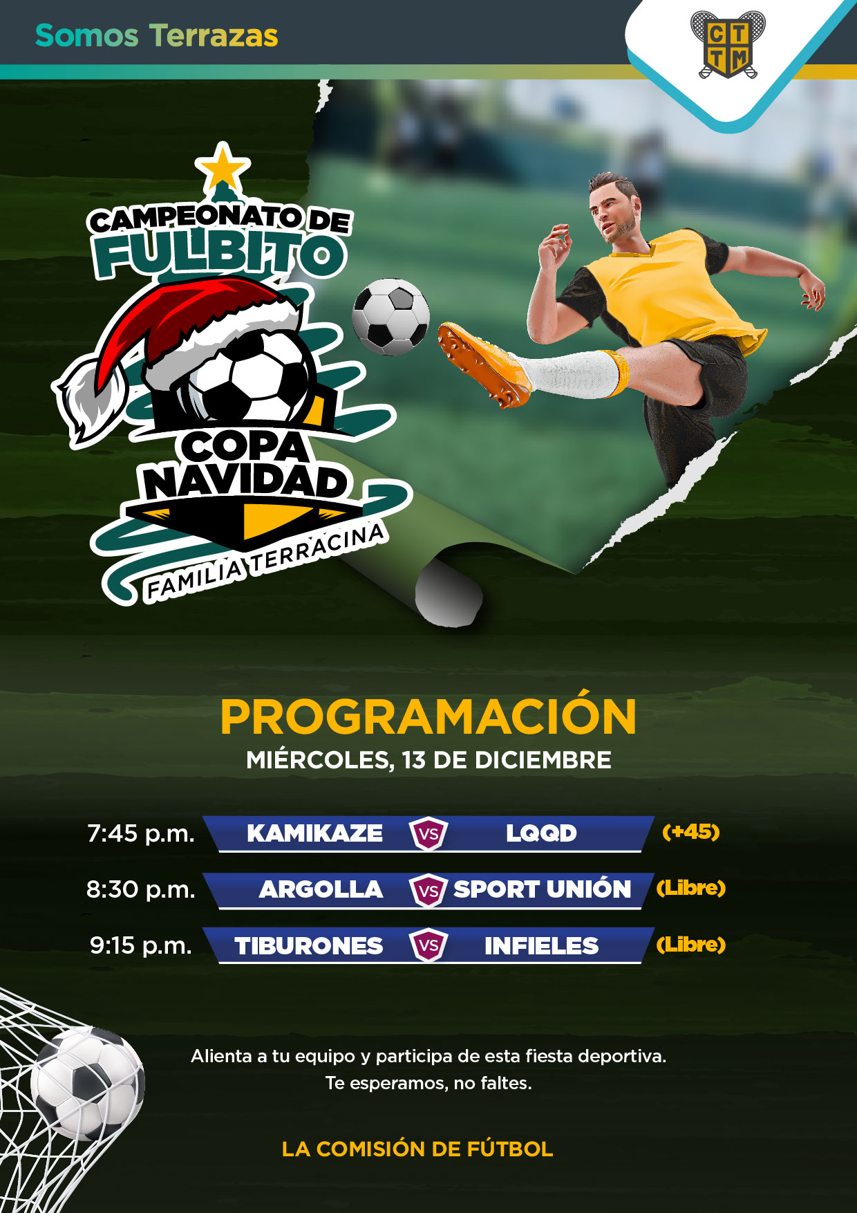 PROGRAMACIÓN: CAMPEONATO DE FULBITO "COPA NAVIDAD" / MIÉRCOLES 13 DE DICIEMBRE