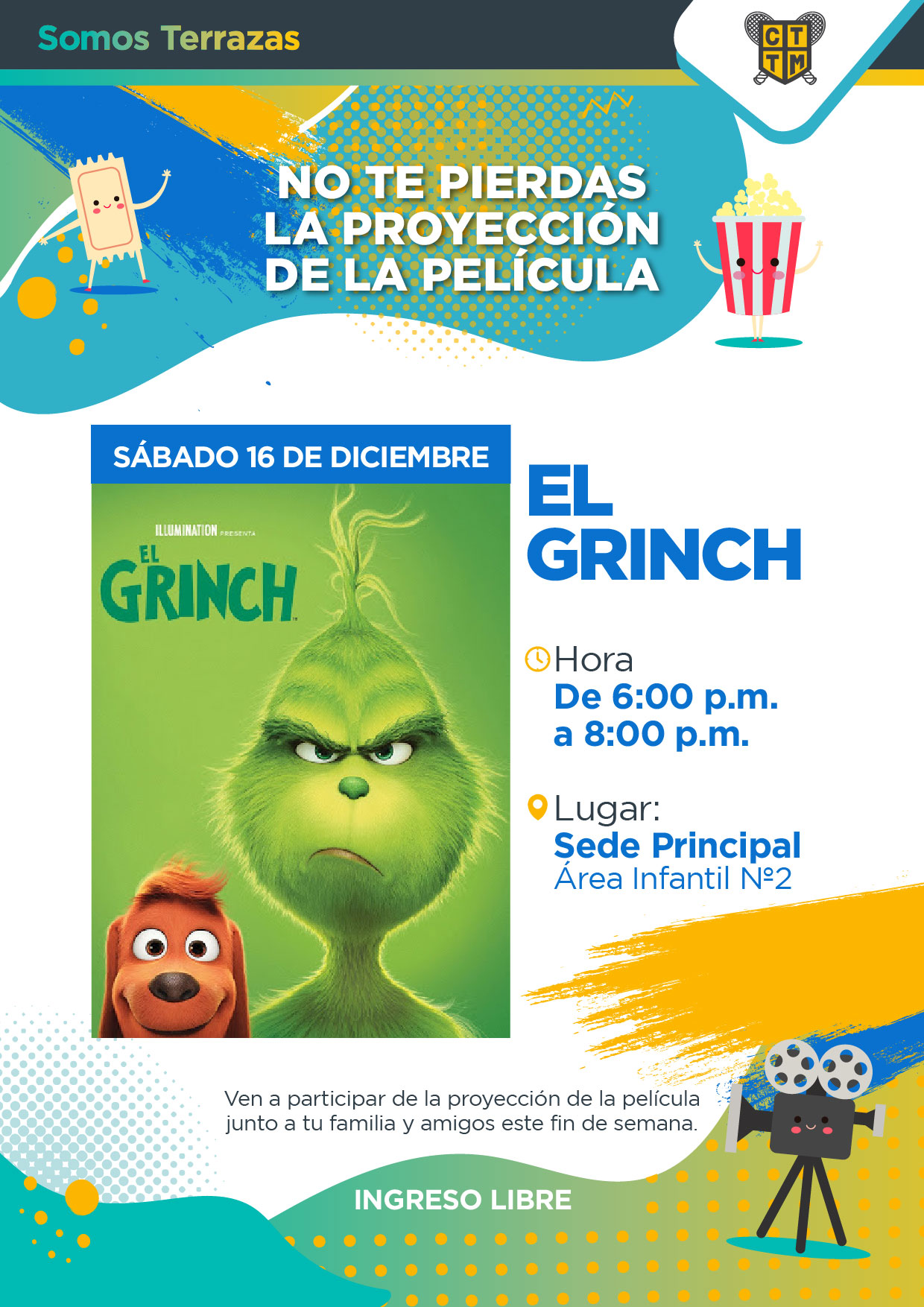 NO TE PIERDAS LA PROYECCIÓN DE LA PELÍCULA "EL GRINCH"