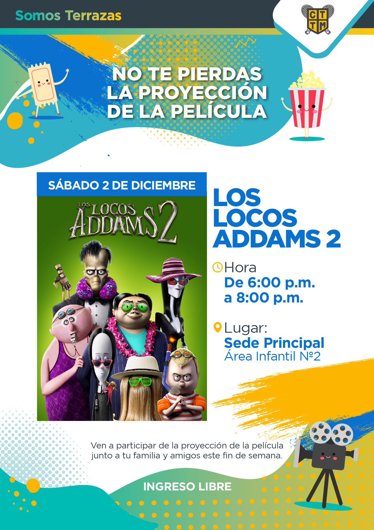 NO TE PIERDAS LA PROYECCIÓN DE LA PELÍCULA "LOS LOCOS ADDAMS 2"