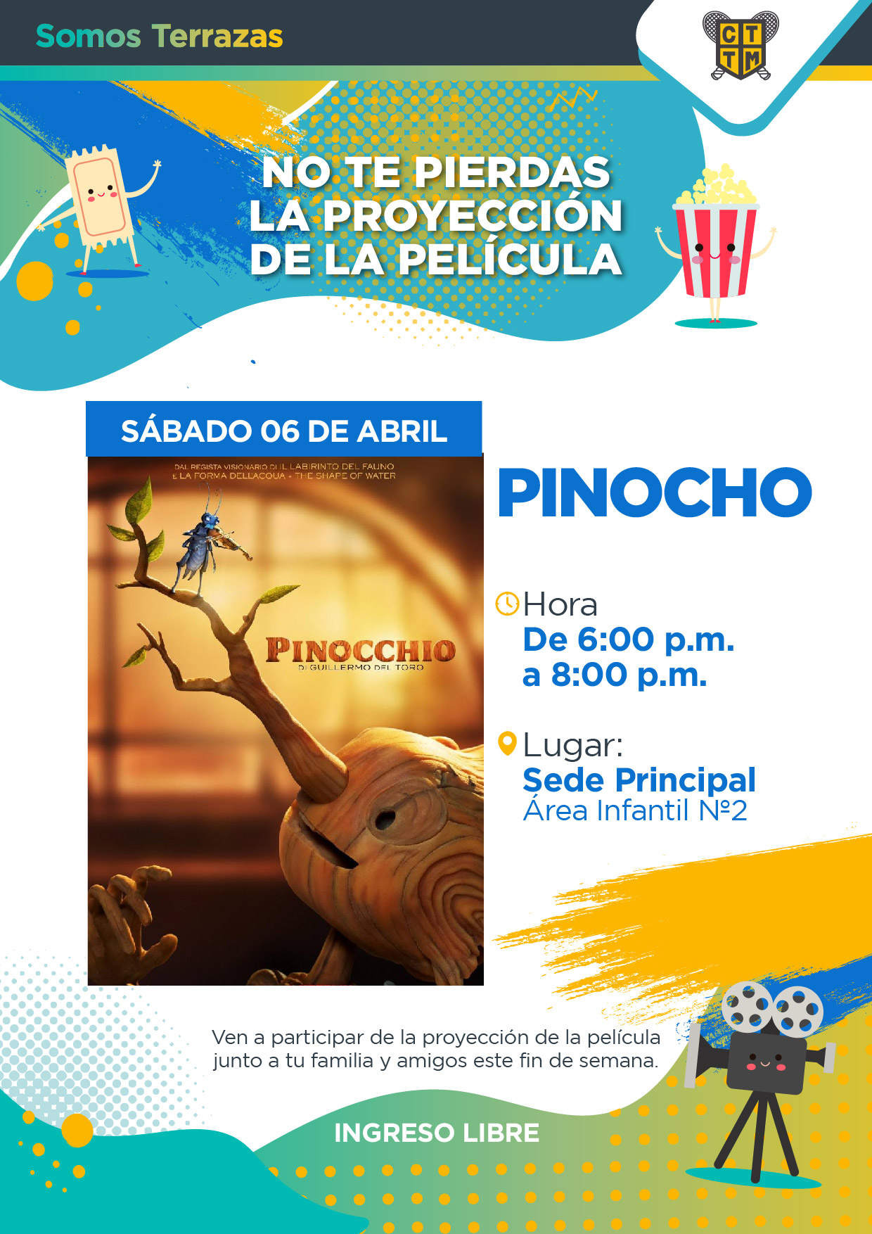 NO TE PIERDAS LA PROYECCIÓN DE LA PELÍCULA "PINOCHO"