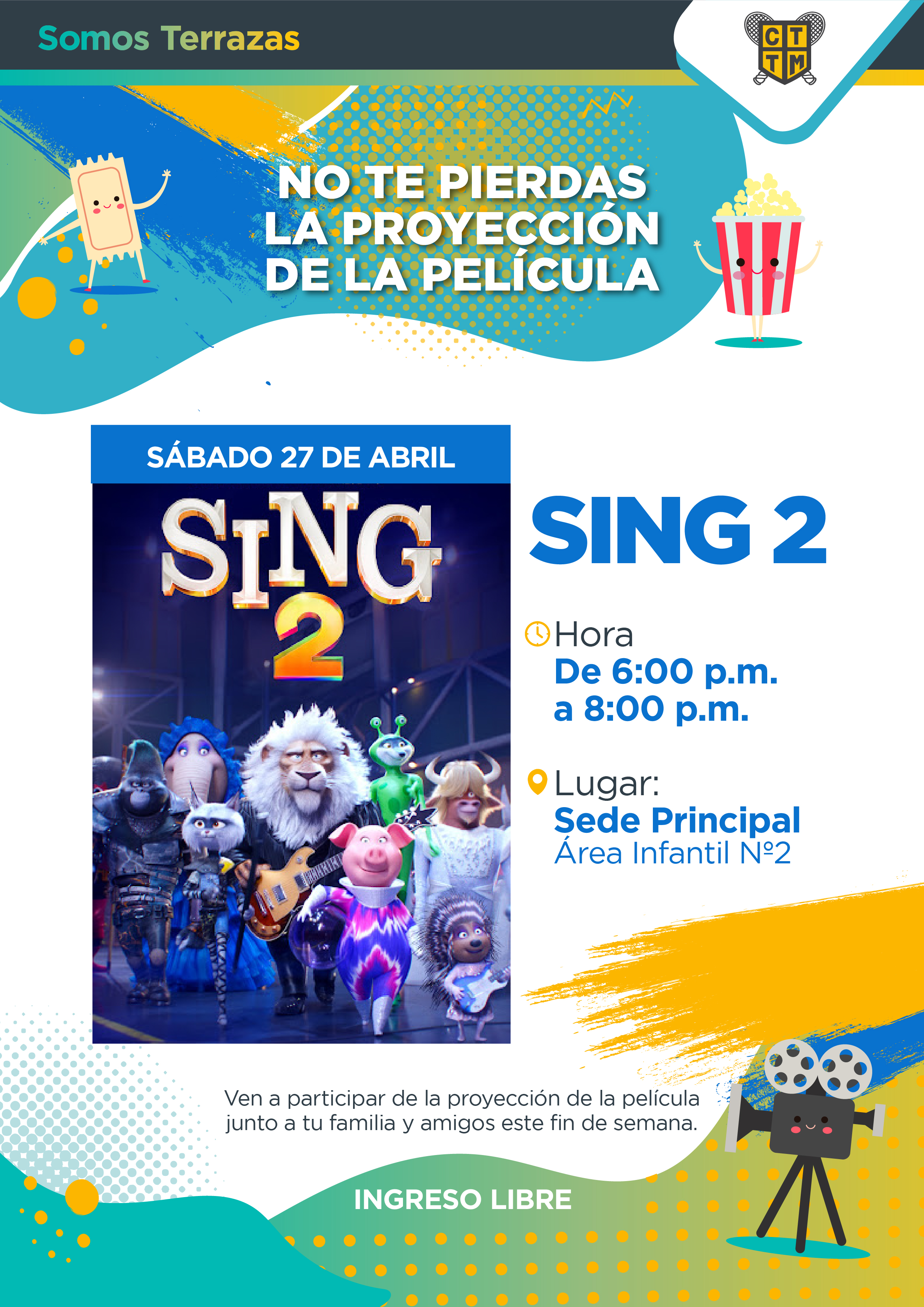 NO TE PIERDAS LA PROYECCIÓN DE LA PELÍCULA "SING 2"