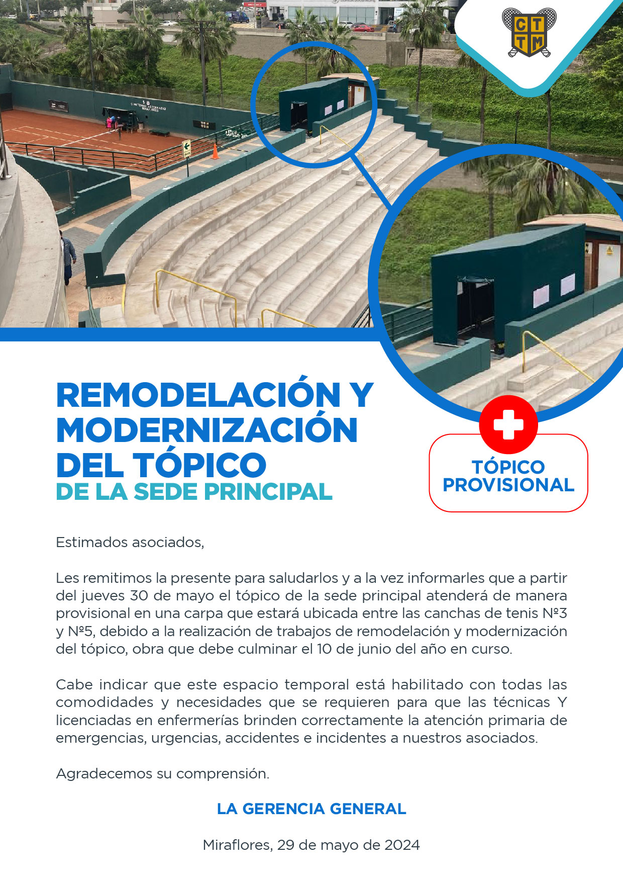 REMODELACIÓN Y MODERNIZACIÓN DEL TÓPICO DE LA SEDE PRINCIPAL