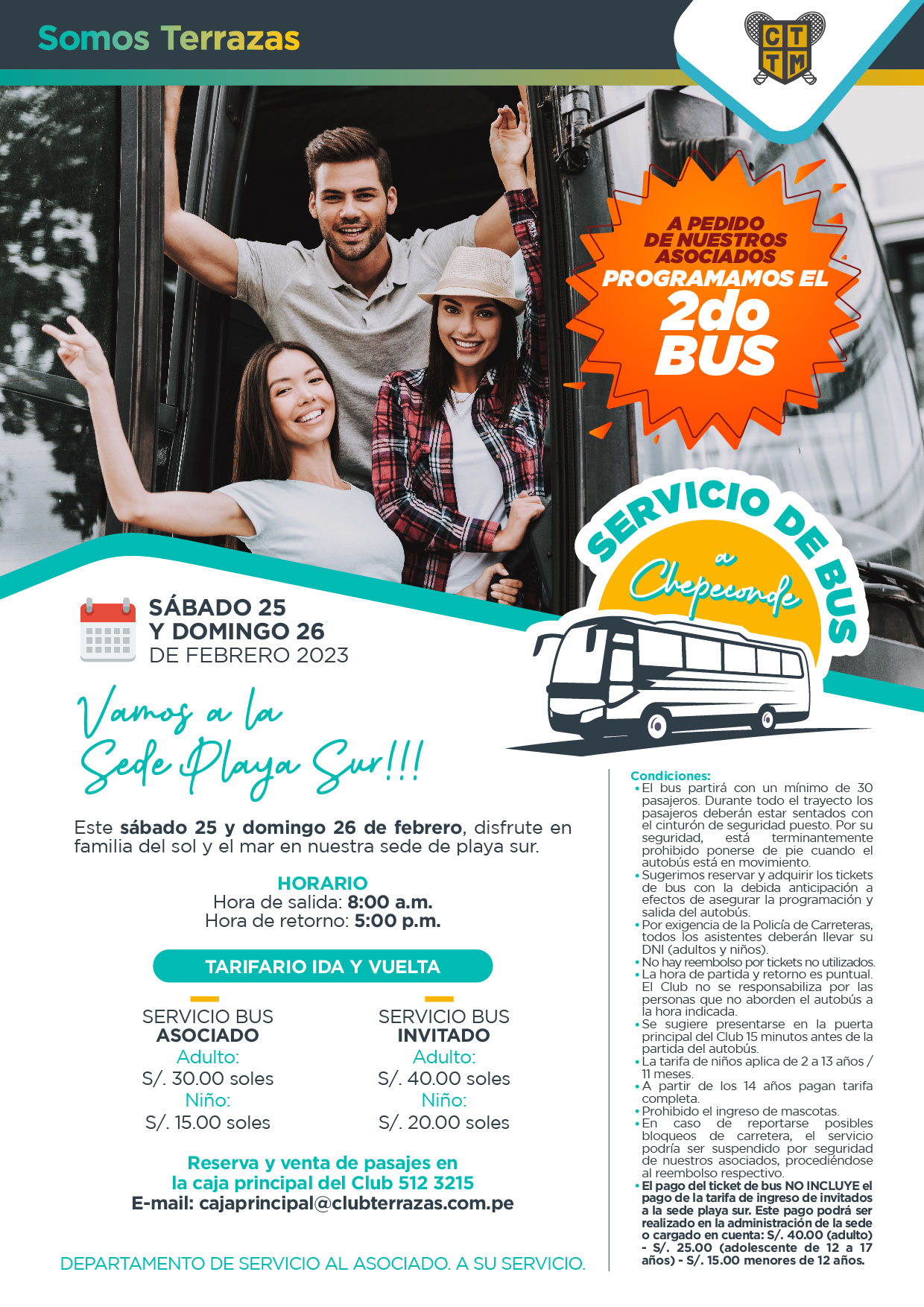 A PEDIDO DE NUESTROS ASOCIADOS PROGRAMAMOS EL 2do BUS A CHEPECONDE