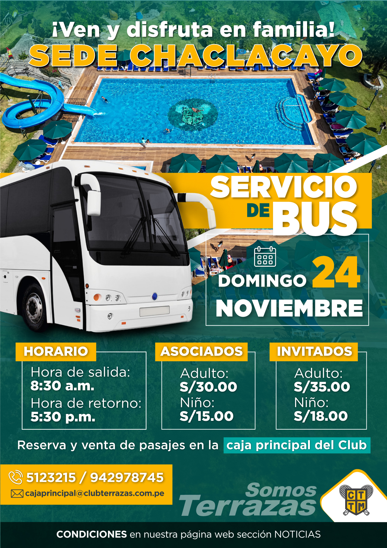 🚌SERVICIO DE BUS: DISFRUTA EN FAMILIA EN LA SEDE DE CHACLACAYO🌳☀️