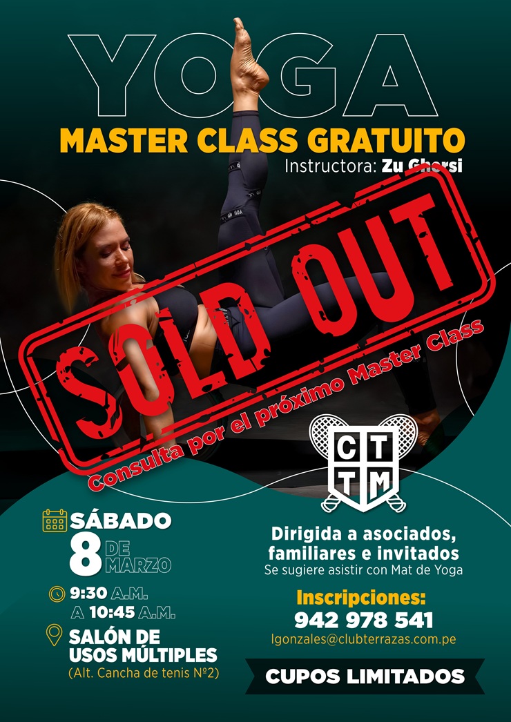  🚨SOLD OUT 🚨: YOGA MASTER CLASS GRATUITO 🧘‍♀️🧘‍♂️✨