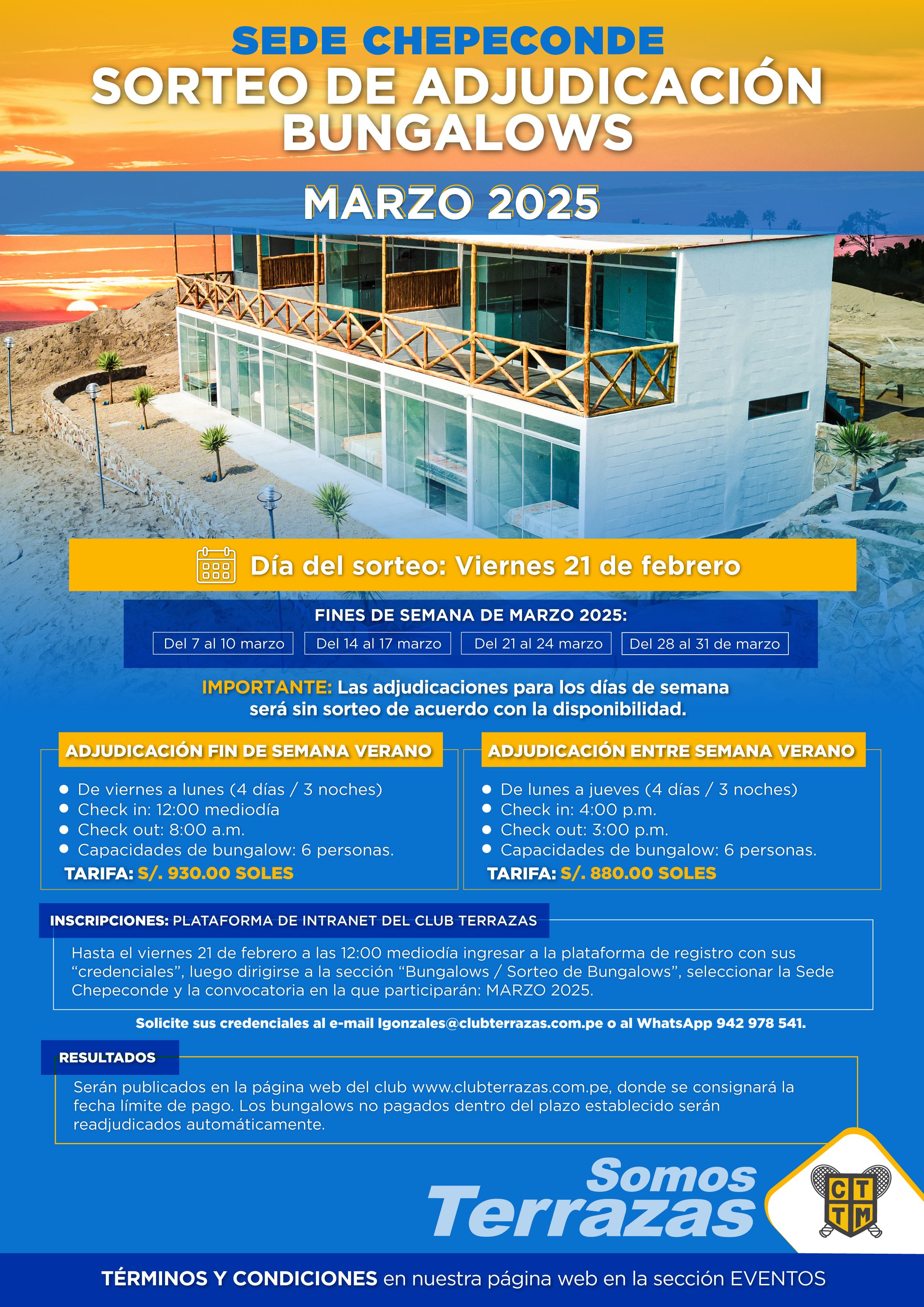 🎉 SORTEO DE ADJUDICACIÓN DE BUNGALOW SEDE CHEPECONDE 🏖️🌊🌞