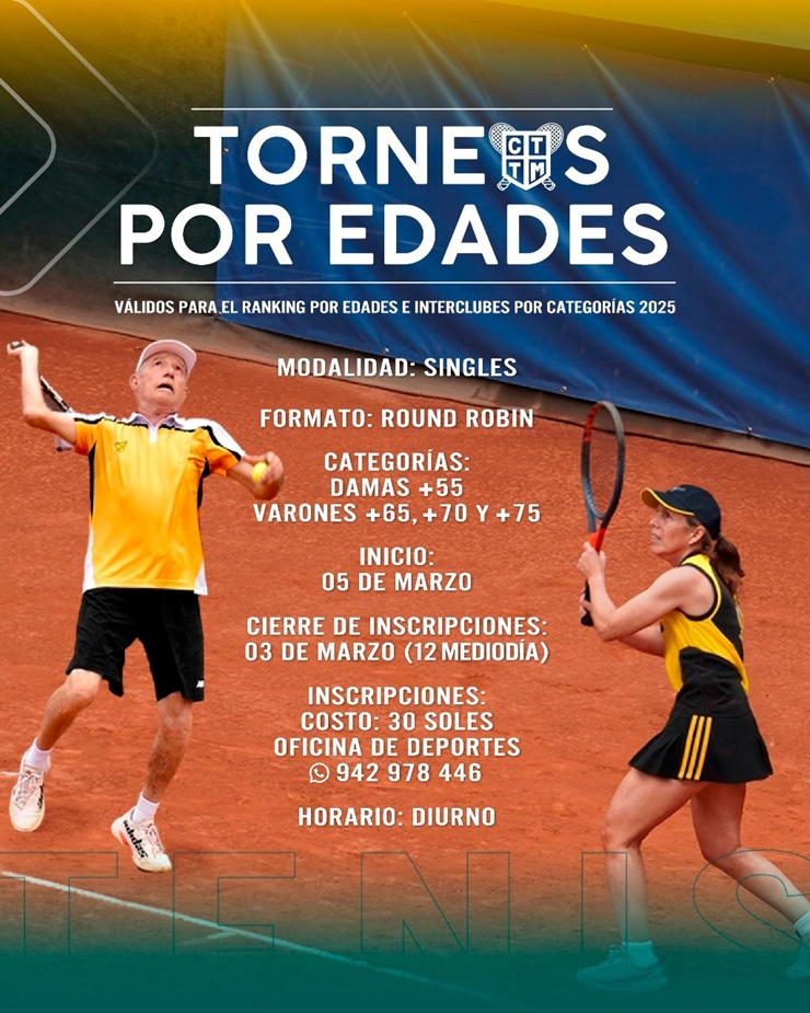 🎾 TORNEOS DE TENIS POR EDADES 🏆