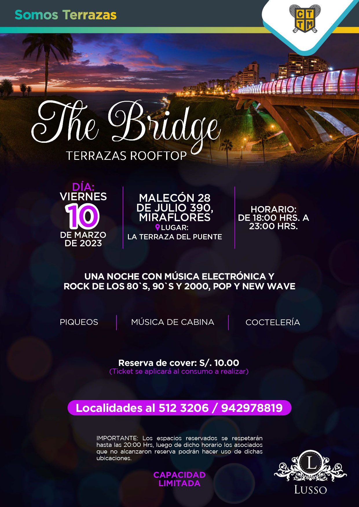  ESTE VIERNES 10 DE MARZO TE ESPERAMOS EN THE BRIDGE TERRAZAS ROOFTOP