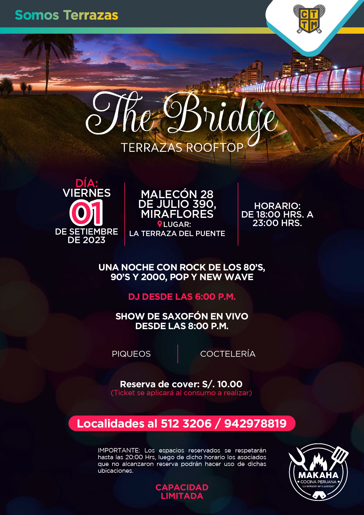 ESTE VIERNES 1º DE SETIEMBRE TE ESPERAMOS EN THE BRIDGE TERRAZAS ROOFTOP