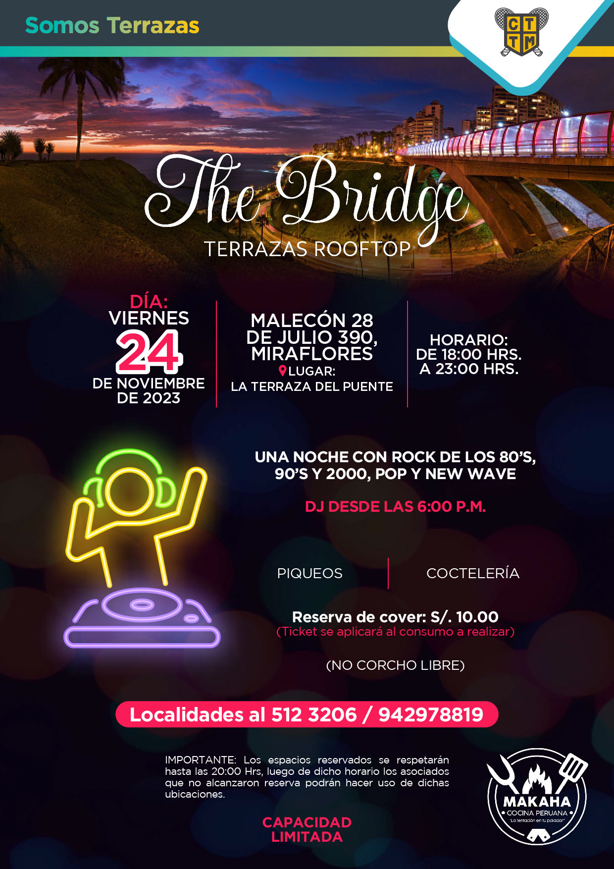 ESTE VIERNES 24 DE NOVIEMBRE TE ESPERAMOS EN THE BRIDGE TERRAZAS ROOFTOP