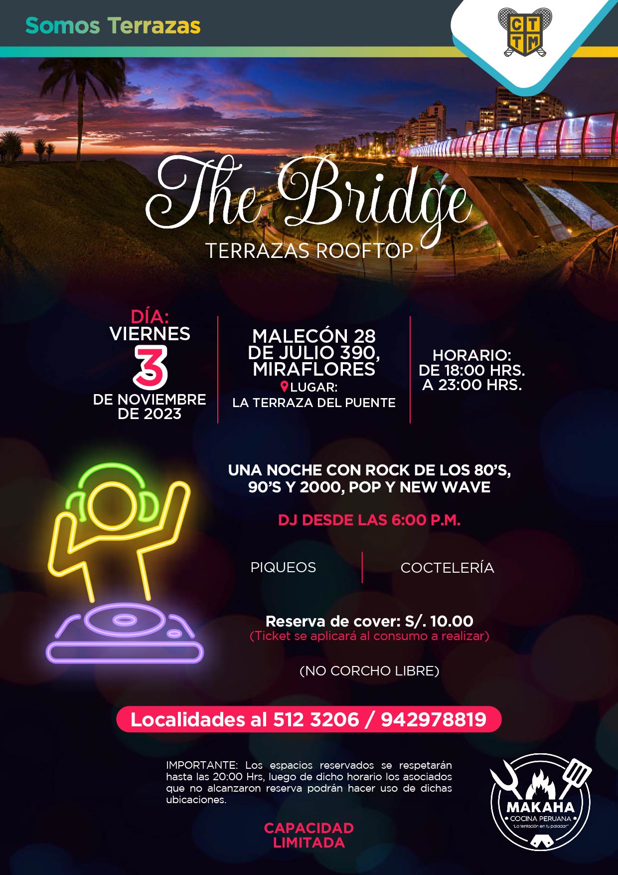 ESTE VIERNES 3 DE NOVIEMBRE TE ESPERAMOS EN THE BRIDGE TERRAZAS ROOFTOP