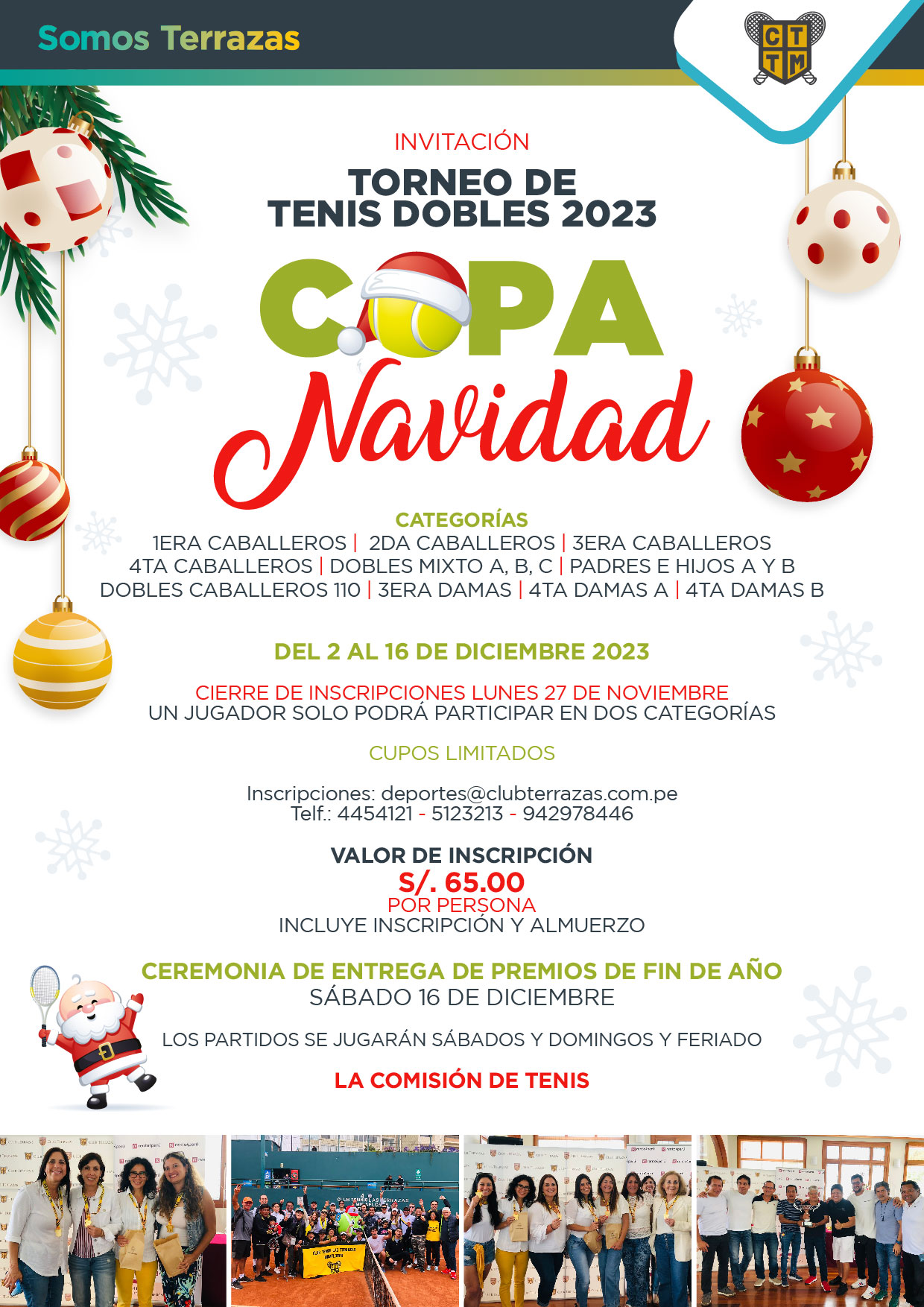 TORNEO DE TENIS DOBLES 2023 – COPA NAVIDAD