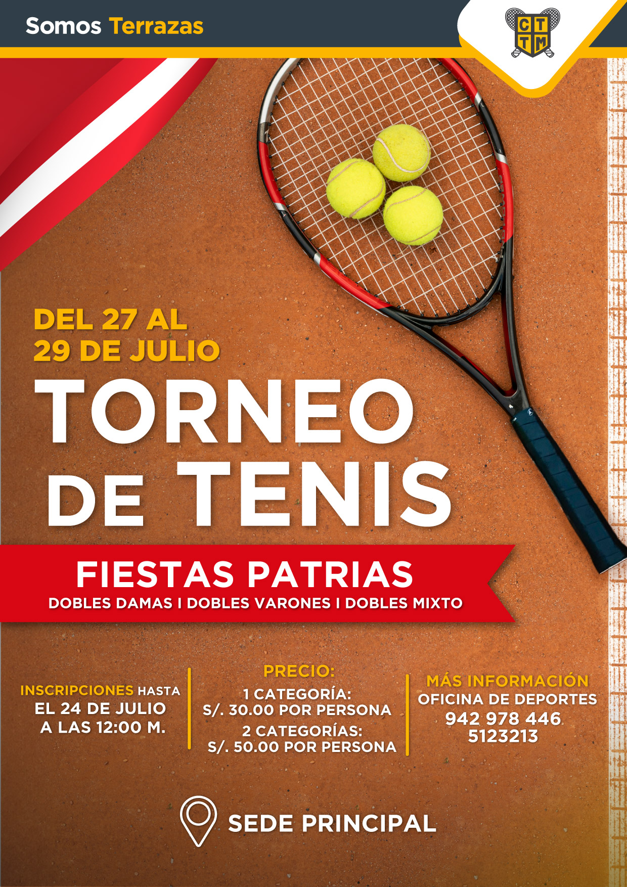 PARTICIPA EN EL TORNEO DE TENIS RELÁMPAGO POR "FIESTAS PATRIAS"