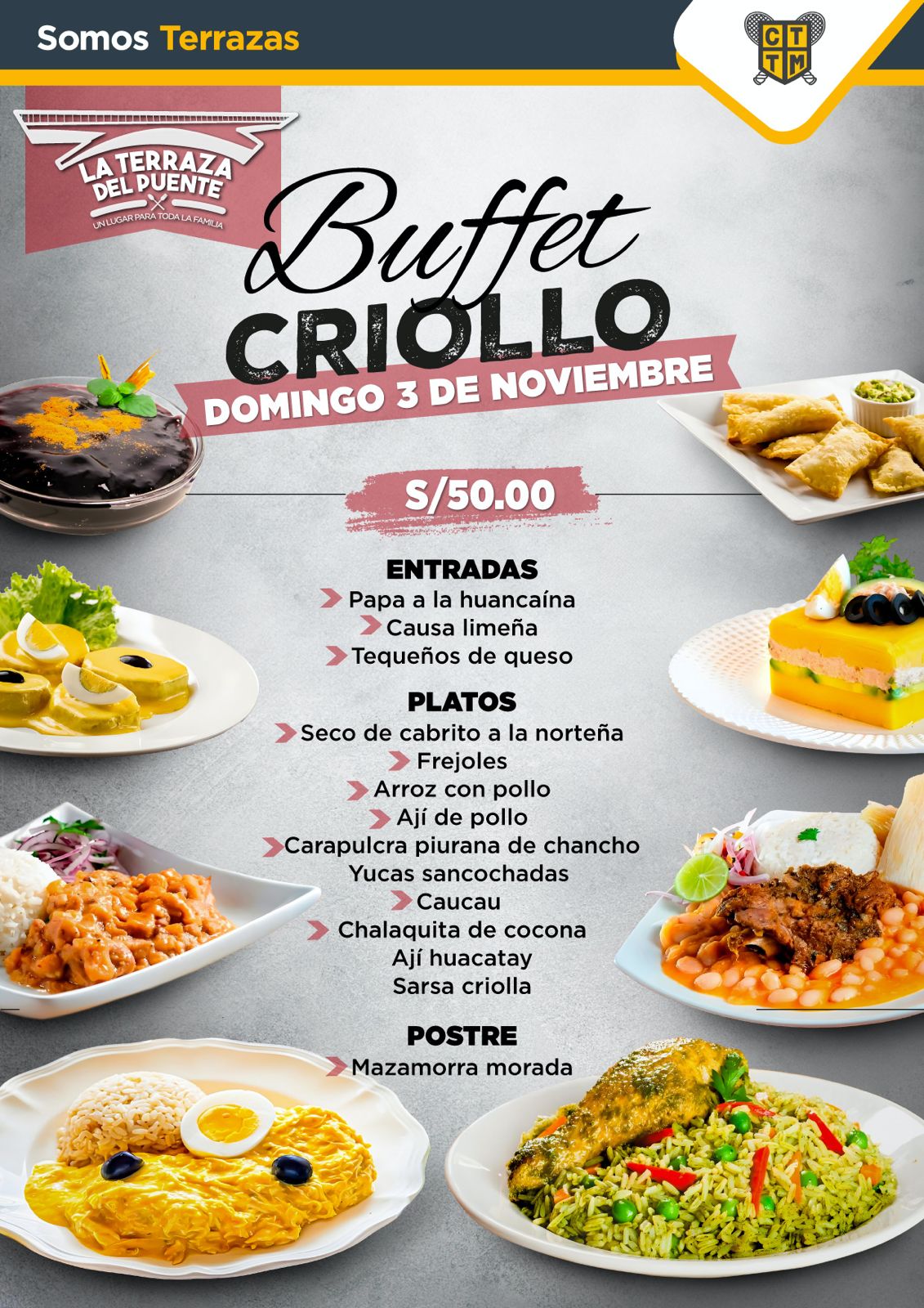BUFFET CRIOLLO - ALMUERZO FAMILIAR 