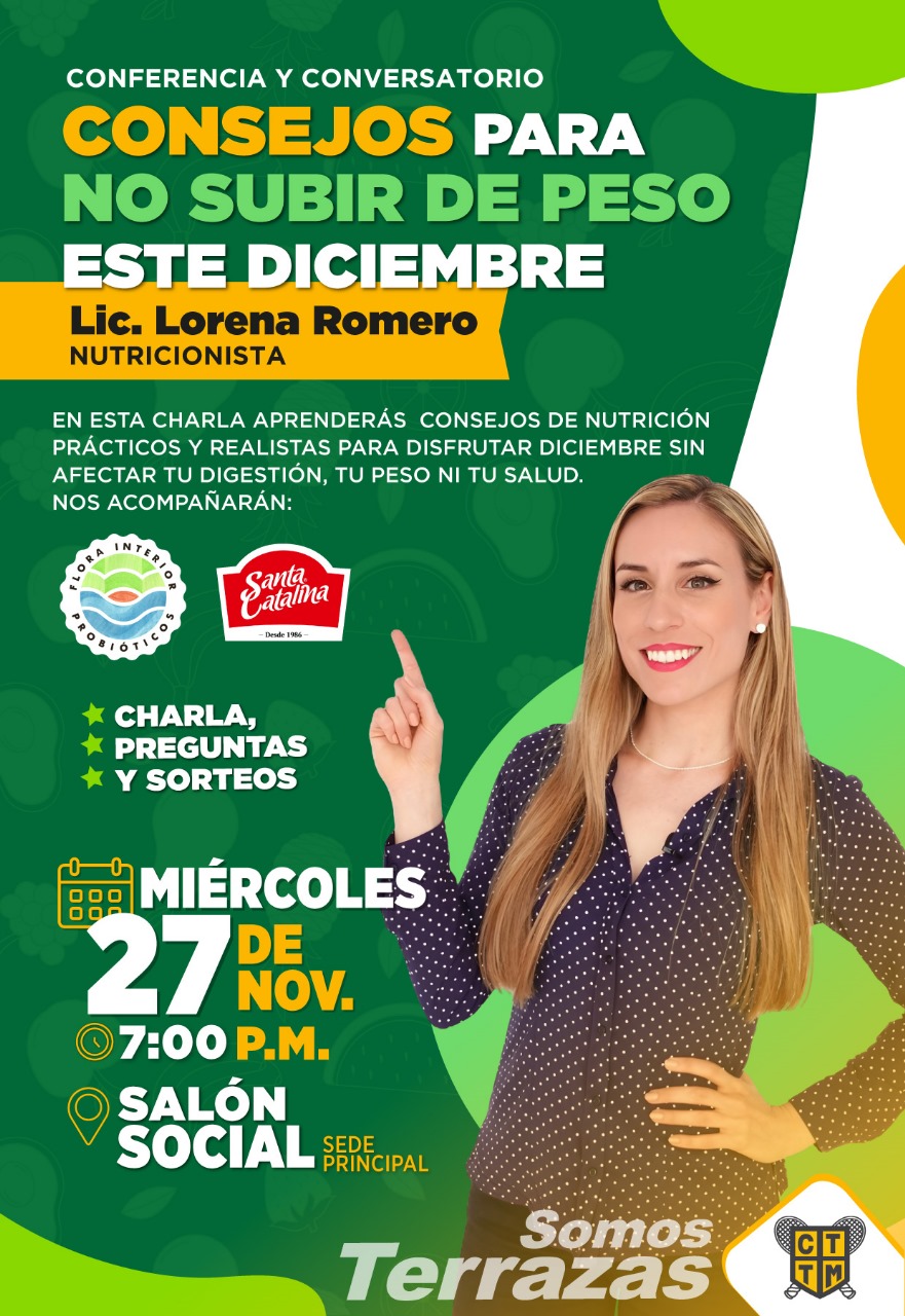 CONFERENCIA Y CONVERSATORIO:CONSEJOS PARA NO SUBIR DE PESO EN DICIEMBRE 