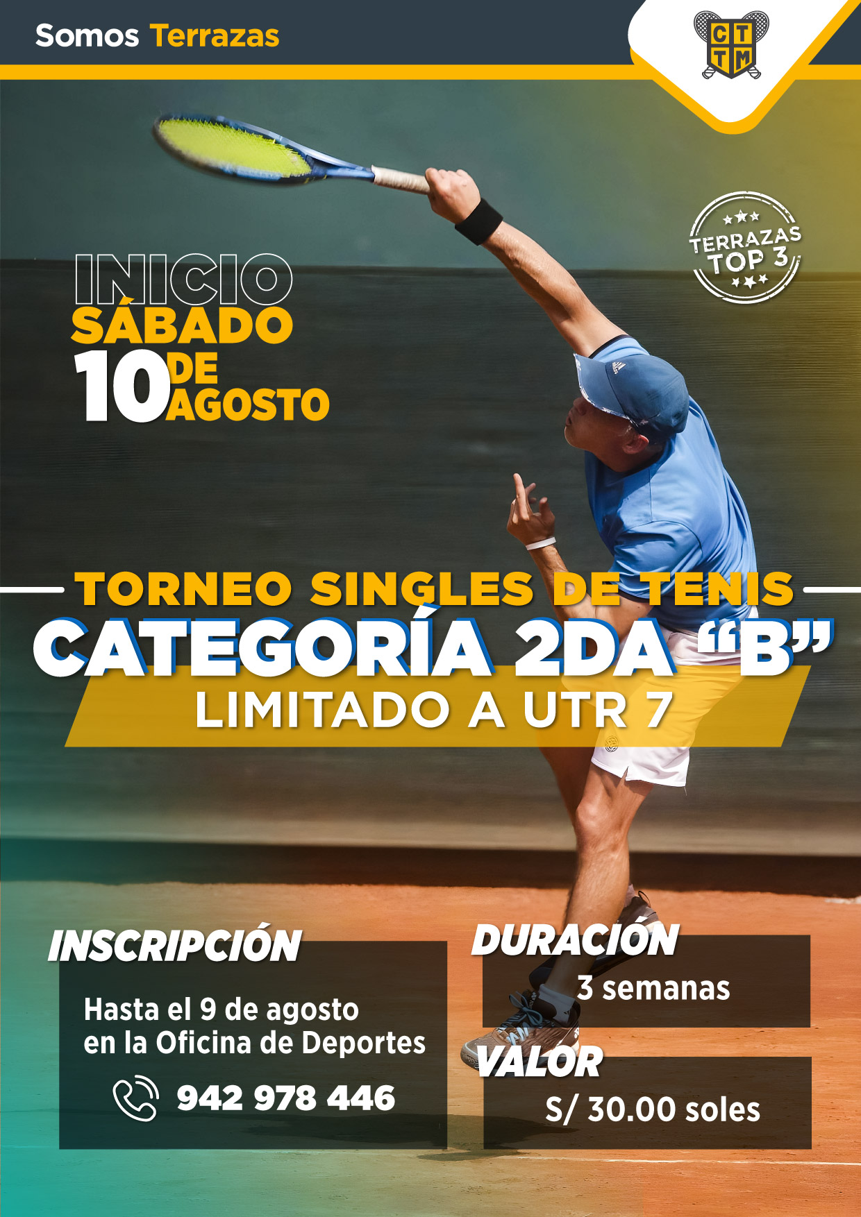 TORNEO SINGLES DE  TENIS - CATEGORÍA 2DA "B"