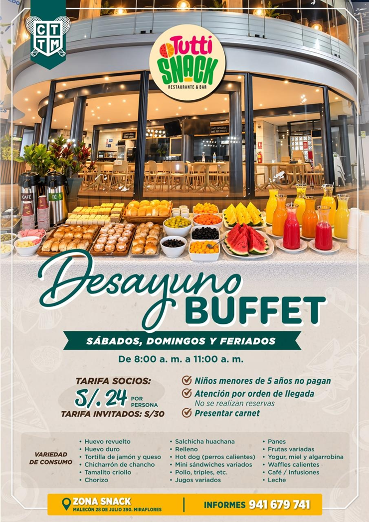🥐 ¡DISFRUTA NUESTRO DESAYUNO BUFFET EN TUTTI SNACK! ☕