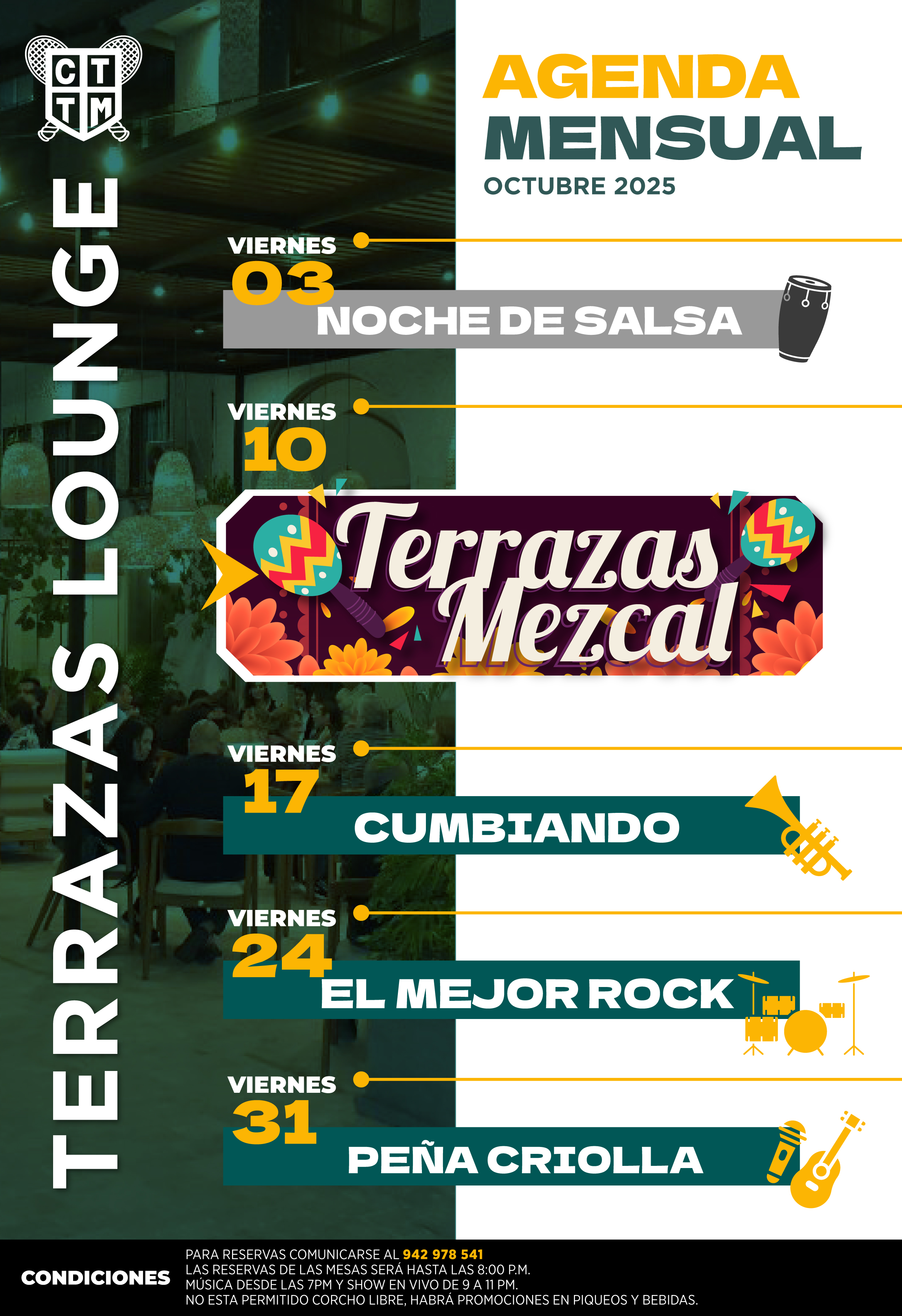 📅AGENDA TERRAZAS LOUNGE- 🎶💃 TERRAZAS MEZCAL🕺✨🪇