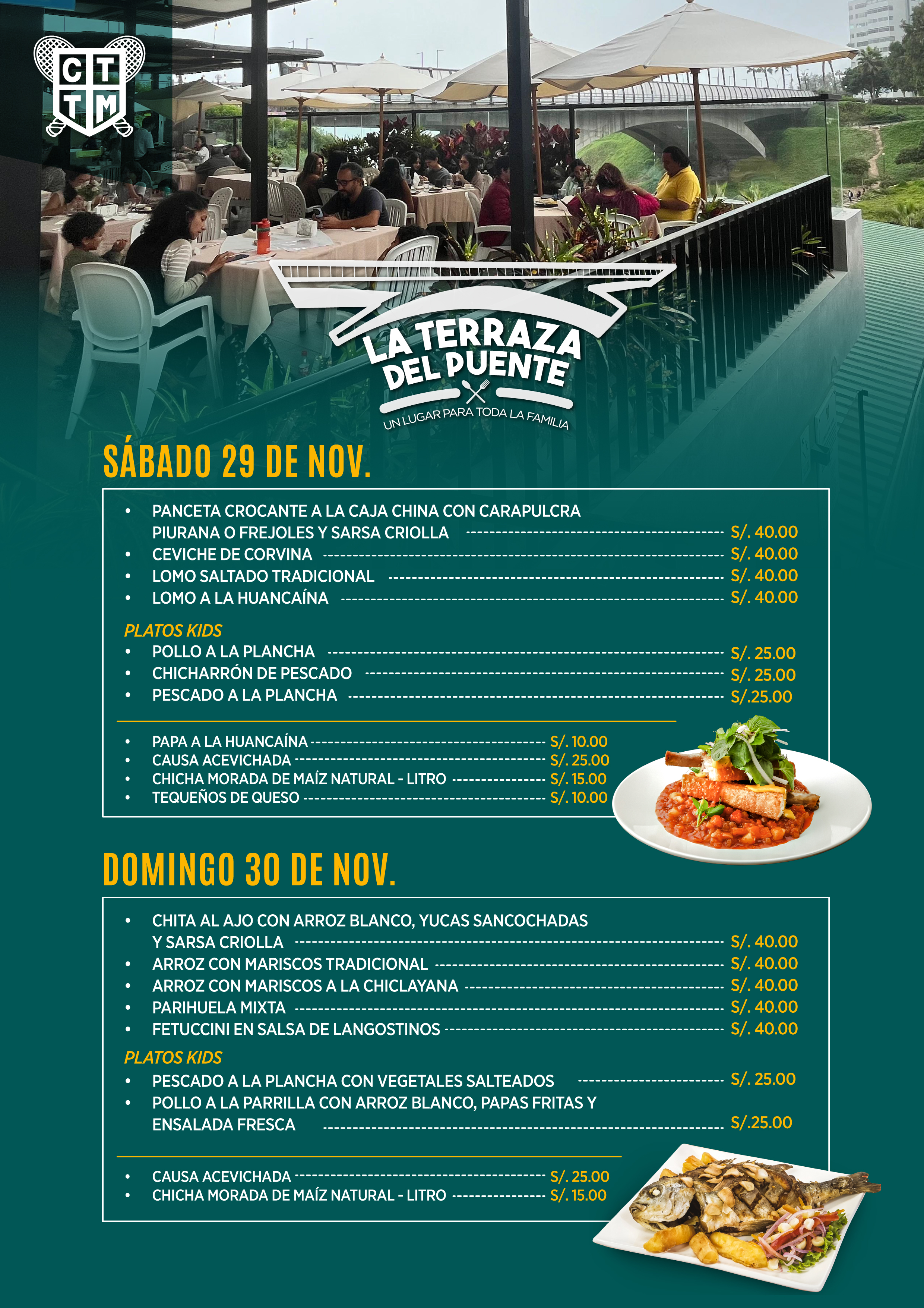 🍽️¡VEN A ALMORZAR ESTE FIN DE SEMANA EN LA TERRAZA DEL PUENTE! 🌉