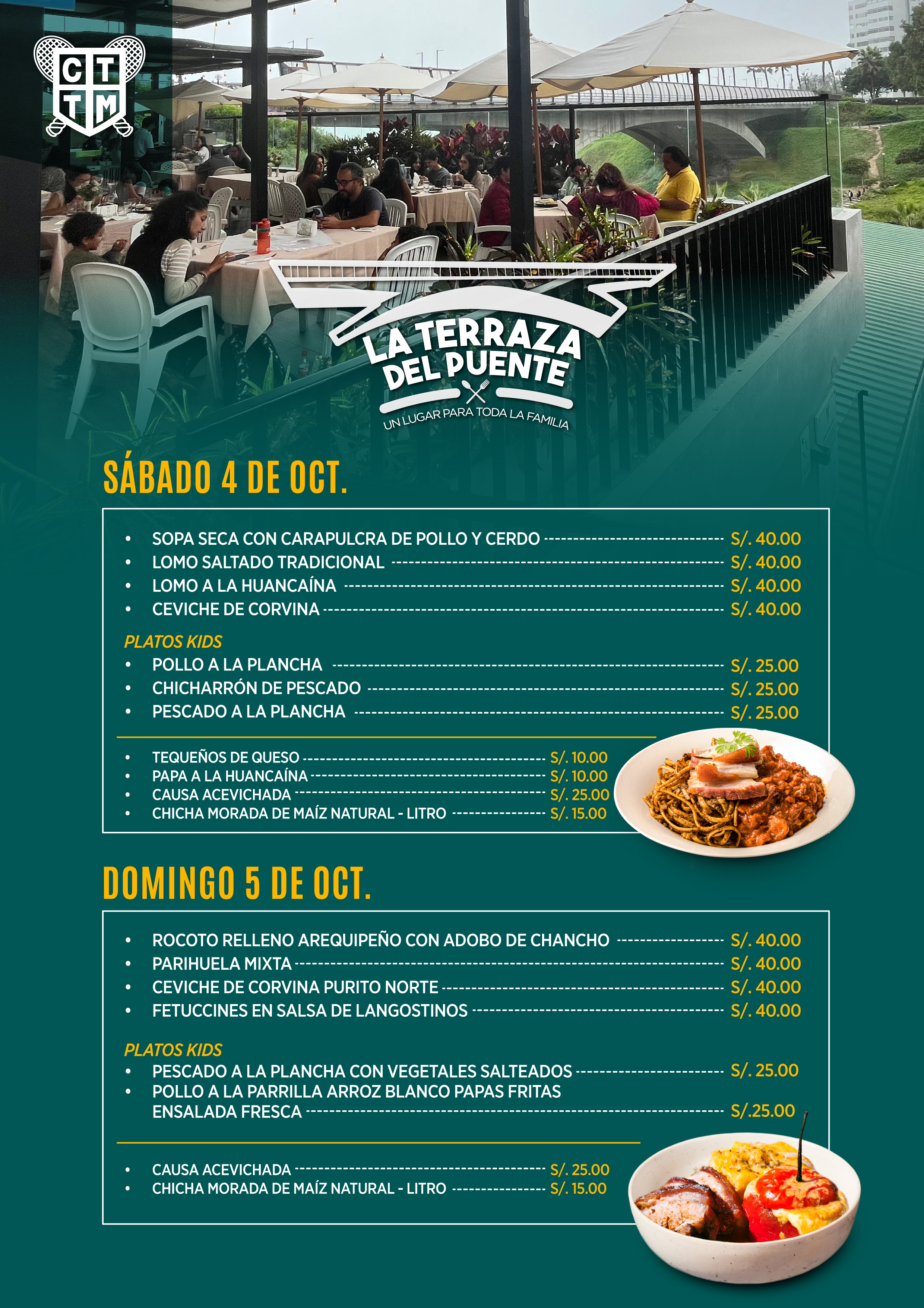 🍽️¡VEN A ALMORZAR ESTE FIN DE SEMANA EN LA TERRAZA DEL PUENTE! 🌉