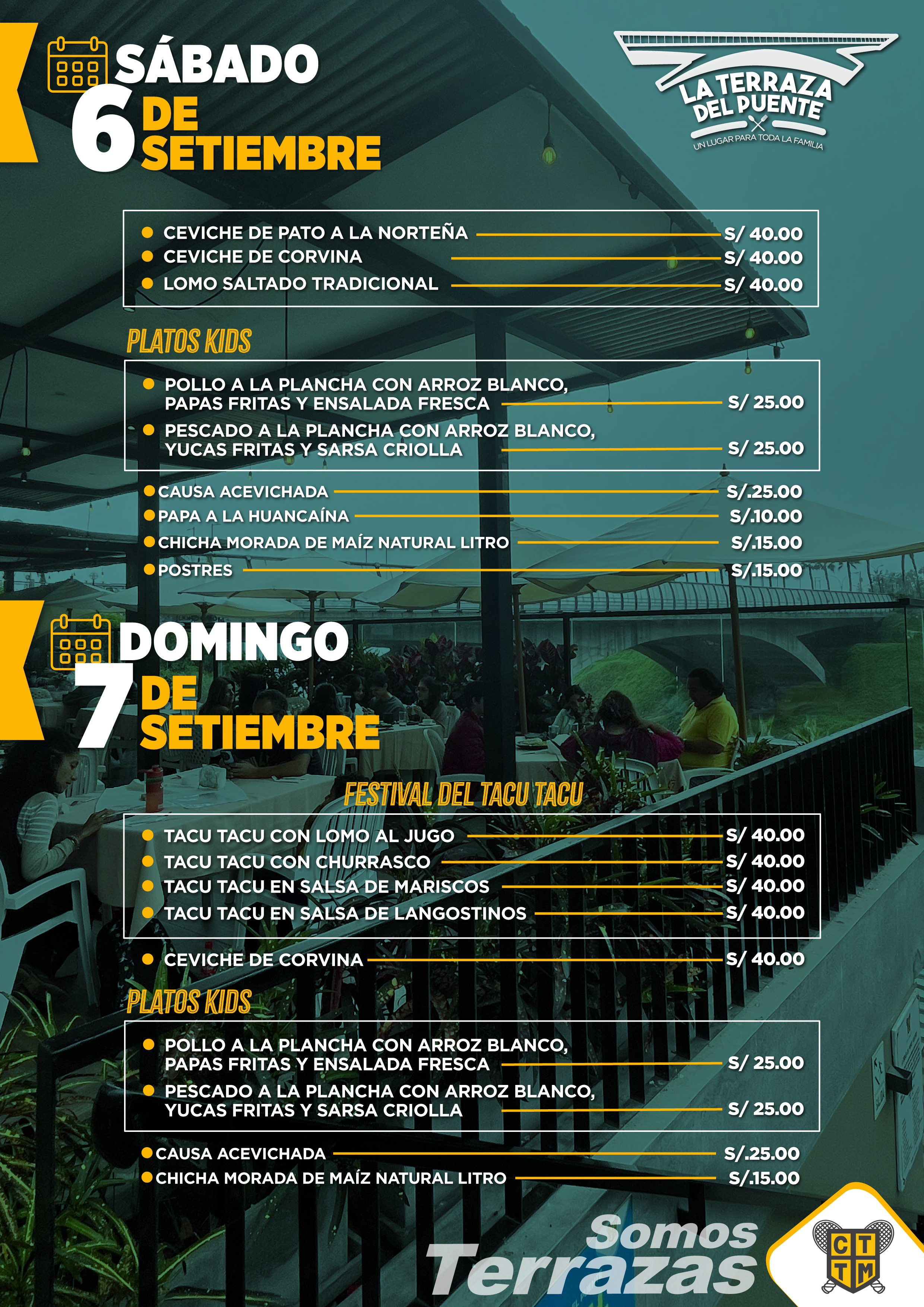 🍽️¡VEN A ALMORZAR ESTE FIN DE SEMANA EN LA TERRAZA DEL PUENTE! 🌉