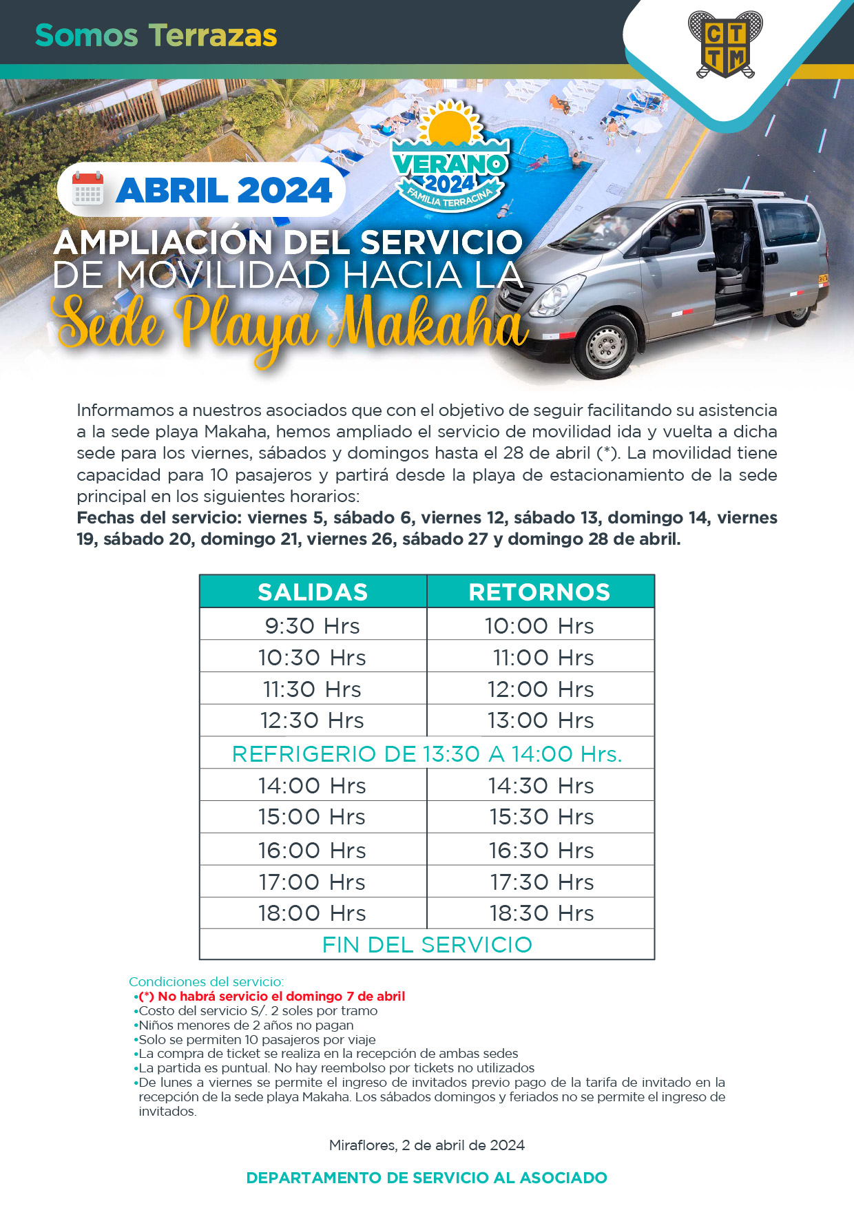 ABRIL 2024: AMPLIACIÓN DEL SERVICIO DE MOVILIDAD HACIA MAKAHA