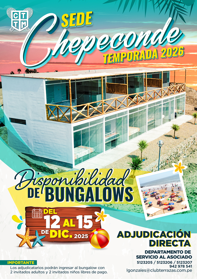 🌴✨ DISPONIBILIDAD DE BUNGALOW – SEDE CHEPECONDE ✨🌴