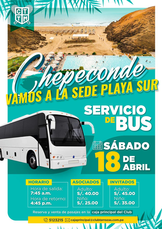 🚌 SERVICIO DE BUS A SEDE CHEPECONDE 🏖️☀️