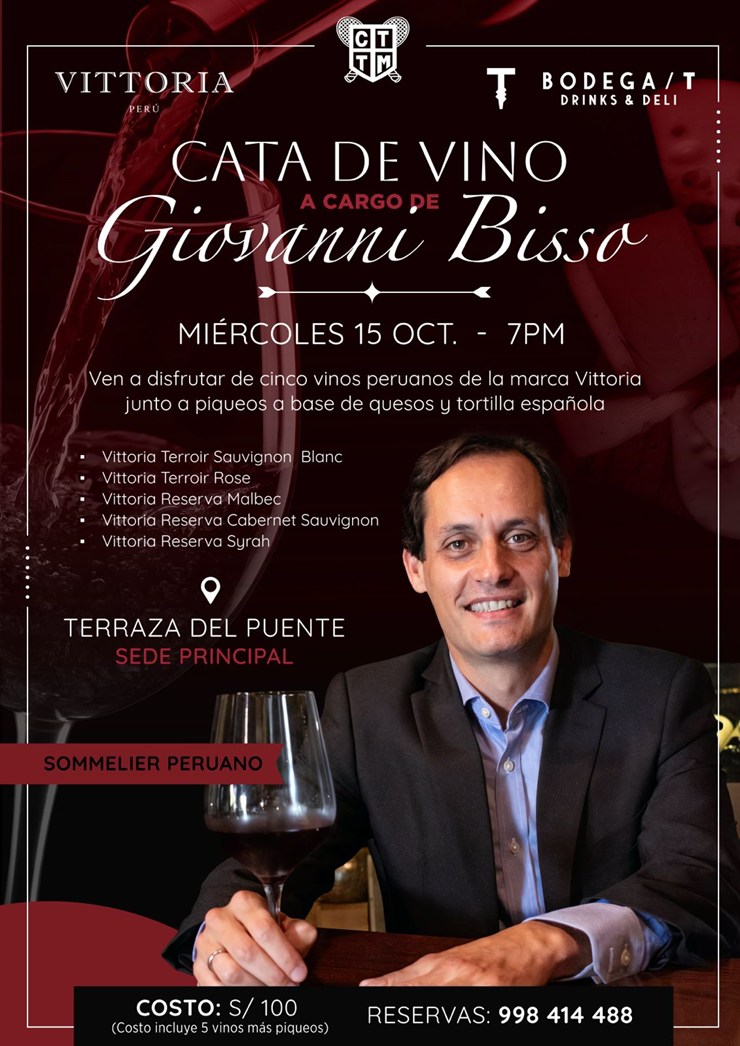 🍷✨ CATA DE VINO A CARGO DE GIOVANNI BISSO 🍇🍷