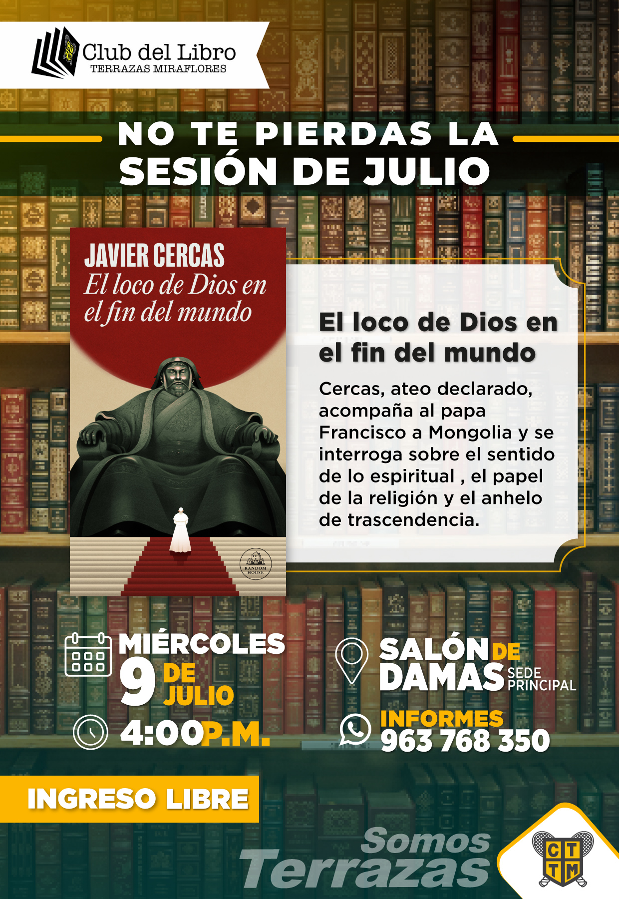 📅 TE INVITAMOS A LA SESIÓN DE JULIO DEL CLUB DEL LIBRO 📚