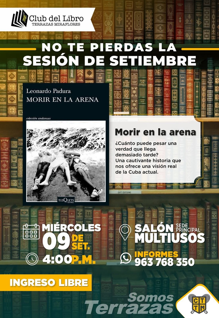📚 CLUB DEL LIBRO | SESIÓN DE SETIEMBRE – “MORIR EN LA ARENA”