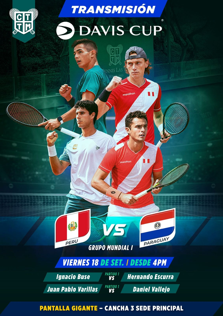 🎾🇵🇪 COPA DAVIS | PERÚ VS. PARAGUAY EN PANTALLA GIGANTE
