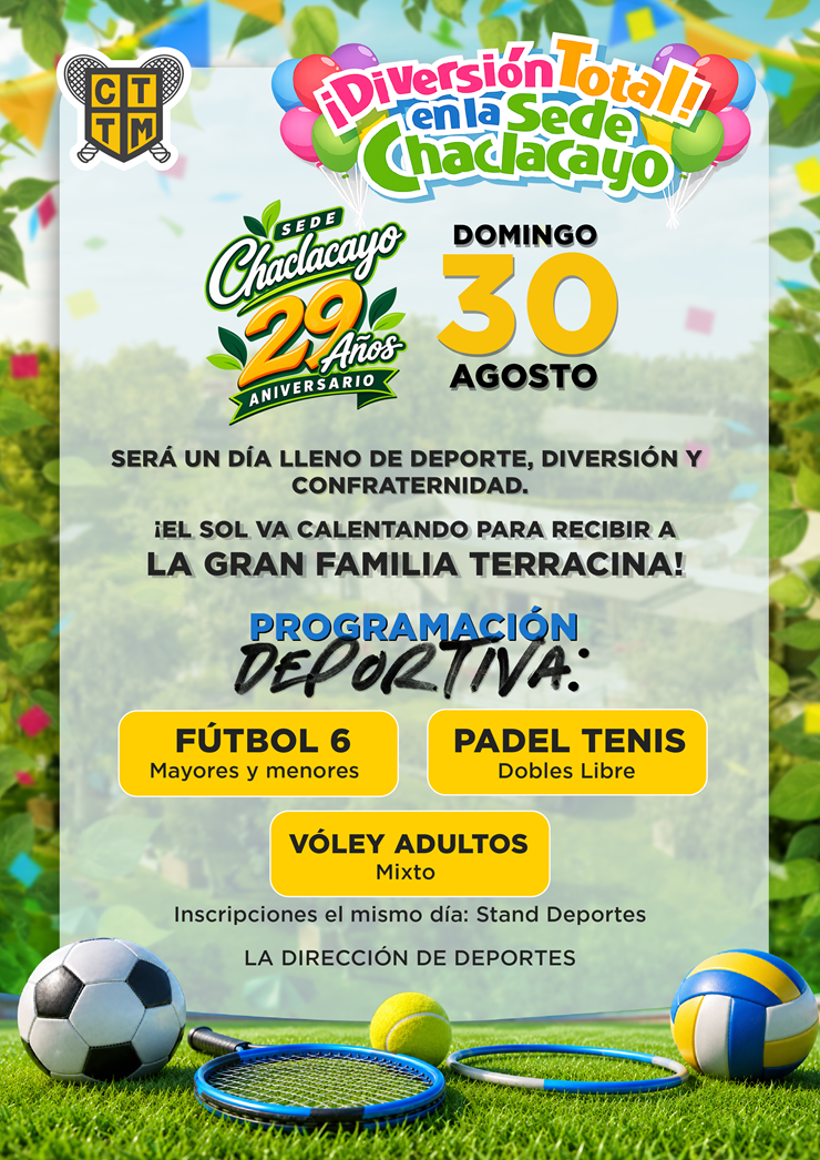 🏆 PROGRAMACIÓN DEPORTIVA | 29.º ANIVERSARIO SEDE CHACLACAYO