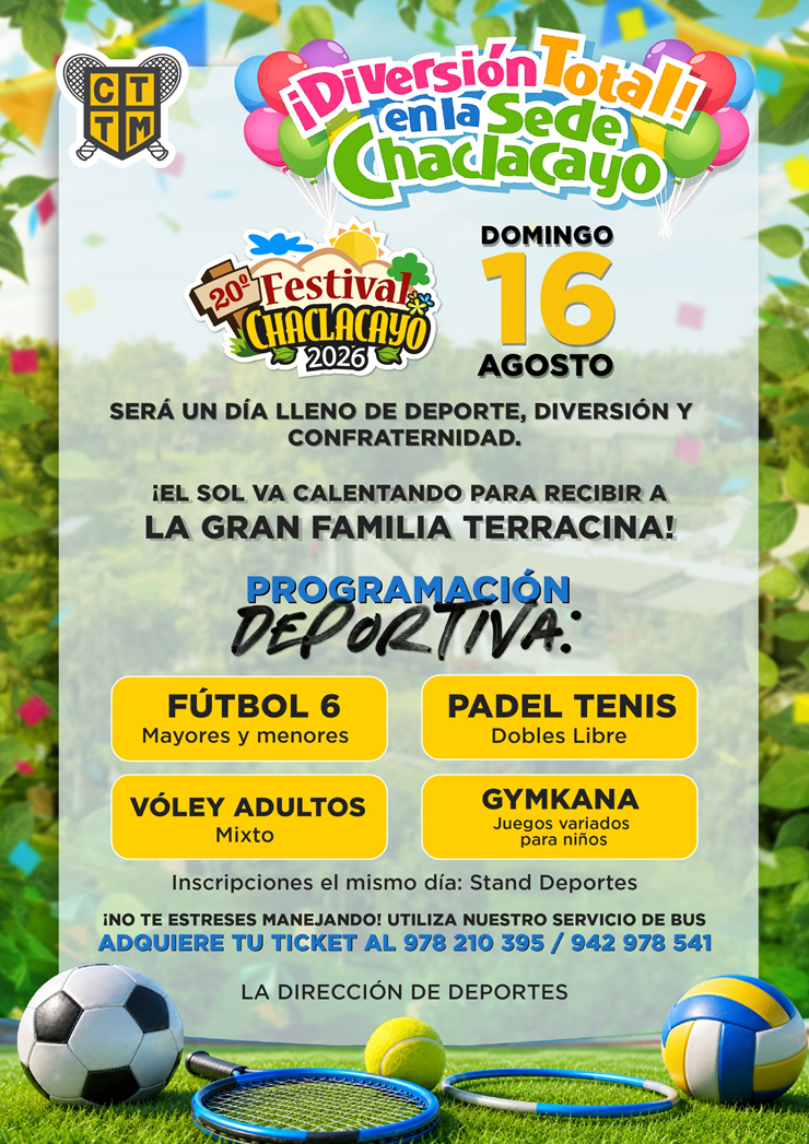 ⚽🎾 FESTIVAL CHACLACAYO 2026 | CONOCE LA PROGRAMACIÓN DEPORTIVA