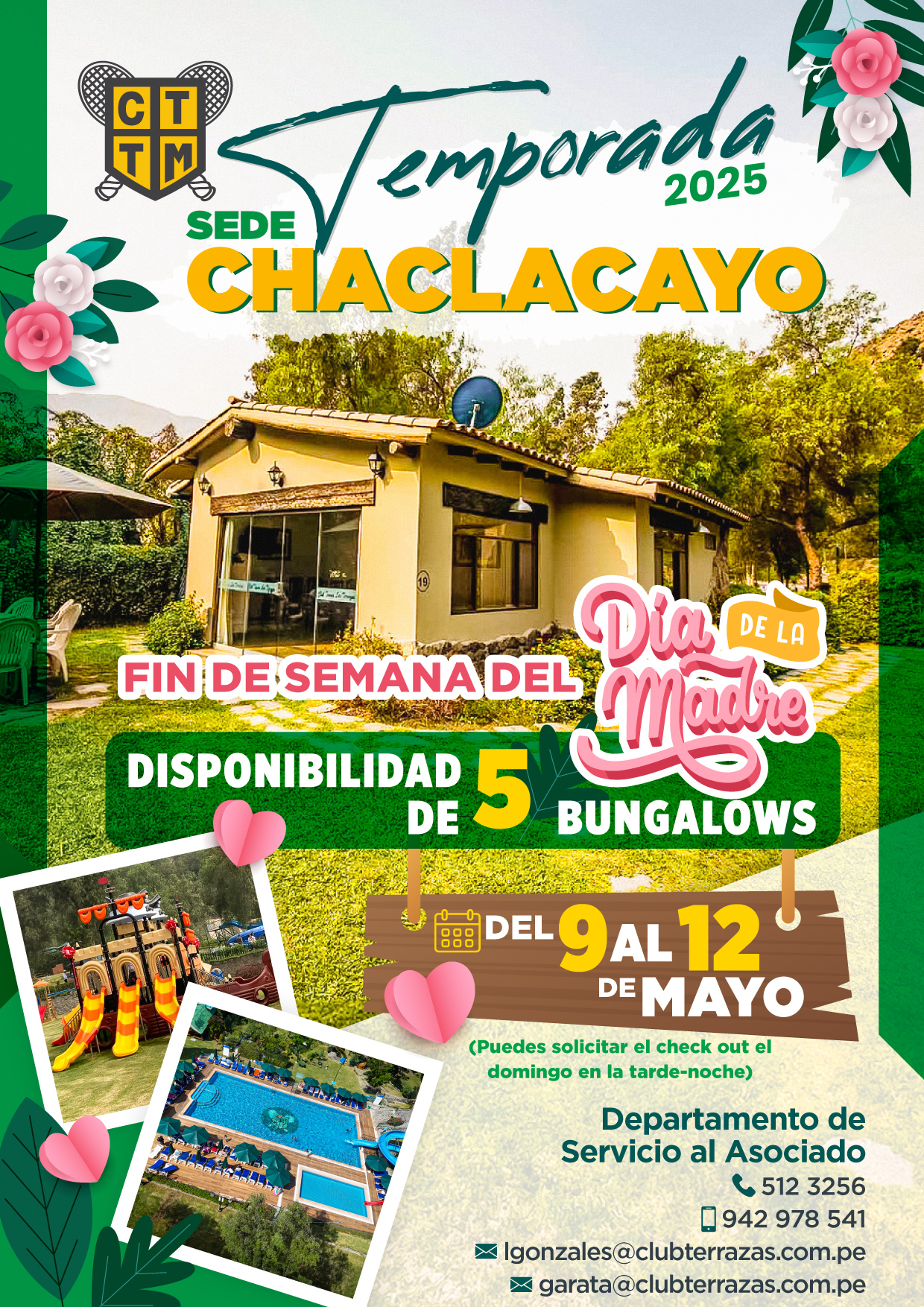 🏡 DISPONIBILIDAD DE BUNGALOWS – SEDE CHACLACAYO 🌿☀️