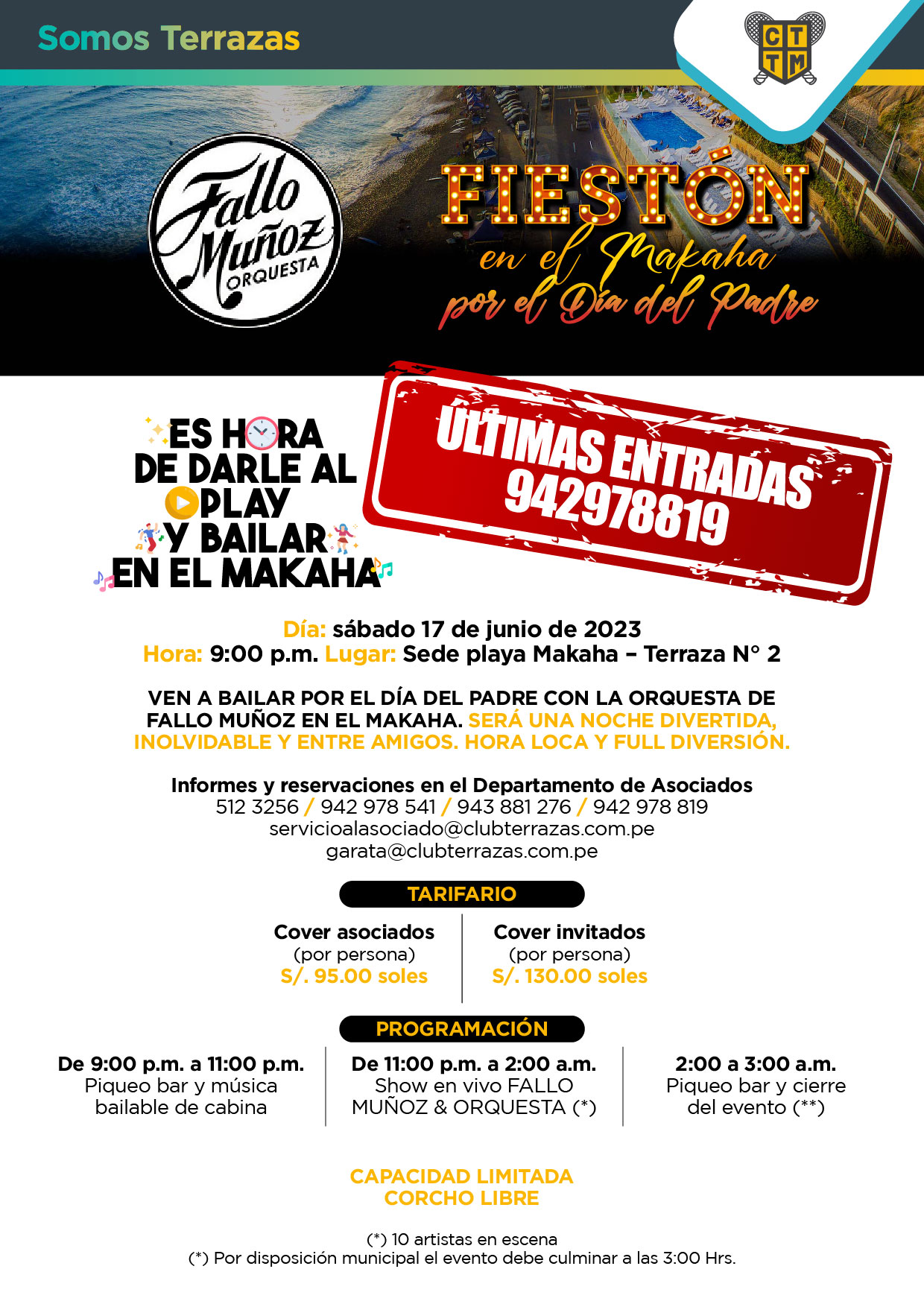 ¡¡¡ÚLTIMAS ENTRADAS!!! ESTE SÁBADO 17 DE JUNIO VEN A CELEBRAR EL DÍA DEL PADRE EN EL MAKAHA