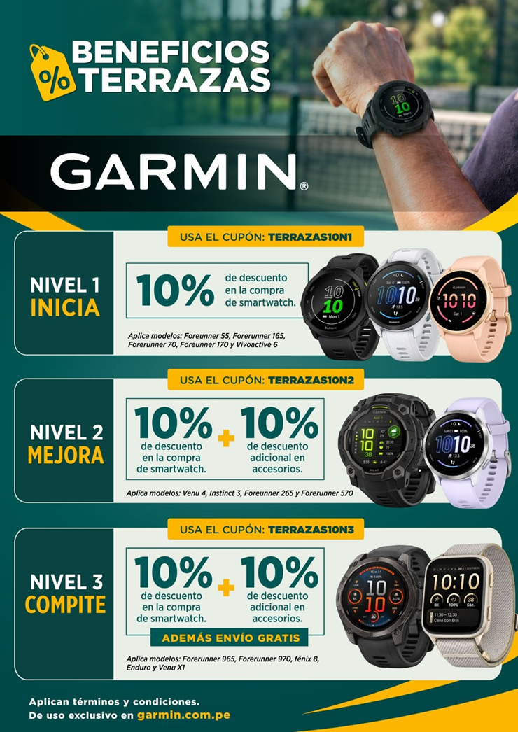 ⌚💛 BENEFICIOS TERRAZAS | DESCUENTOS EXCLUSIVOS EN GARMIN 