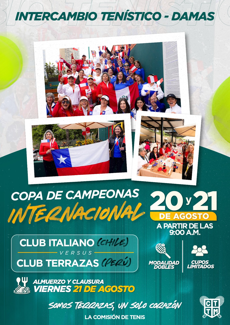 🎾 COPA DE CAMPEONAS INTERNACIONAL | CLUB TERRAZAS VS. CLUB ITALIANO DE CHILE