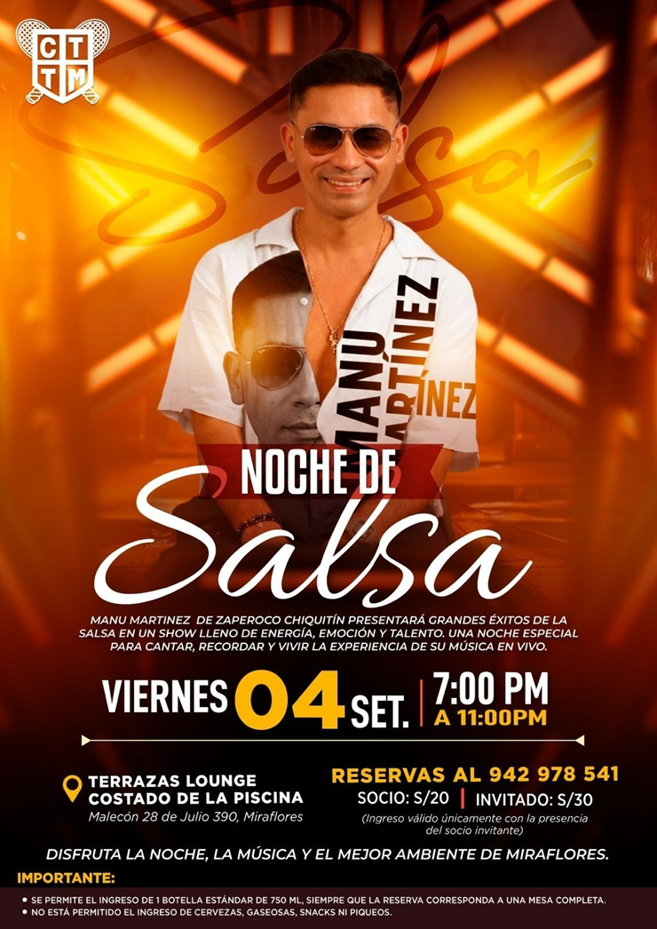 💃🔥 NOCHE DE SALSA | MANU MARTÍNEZ EN TERRAZAS LOUNGE