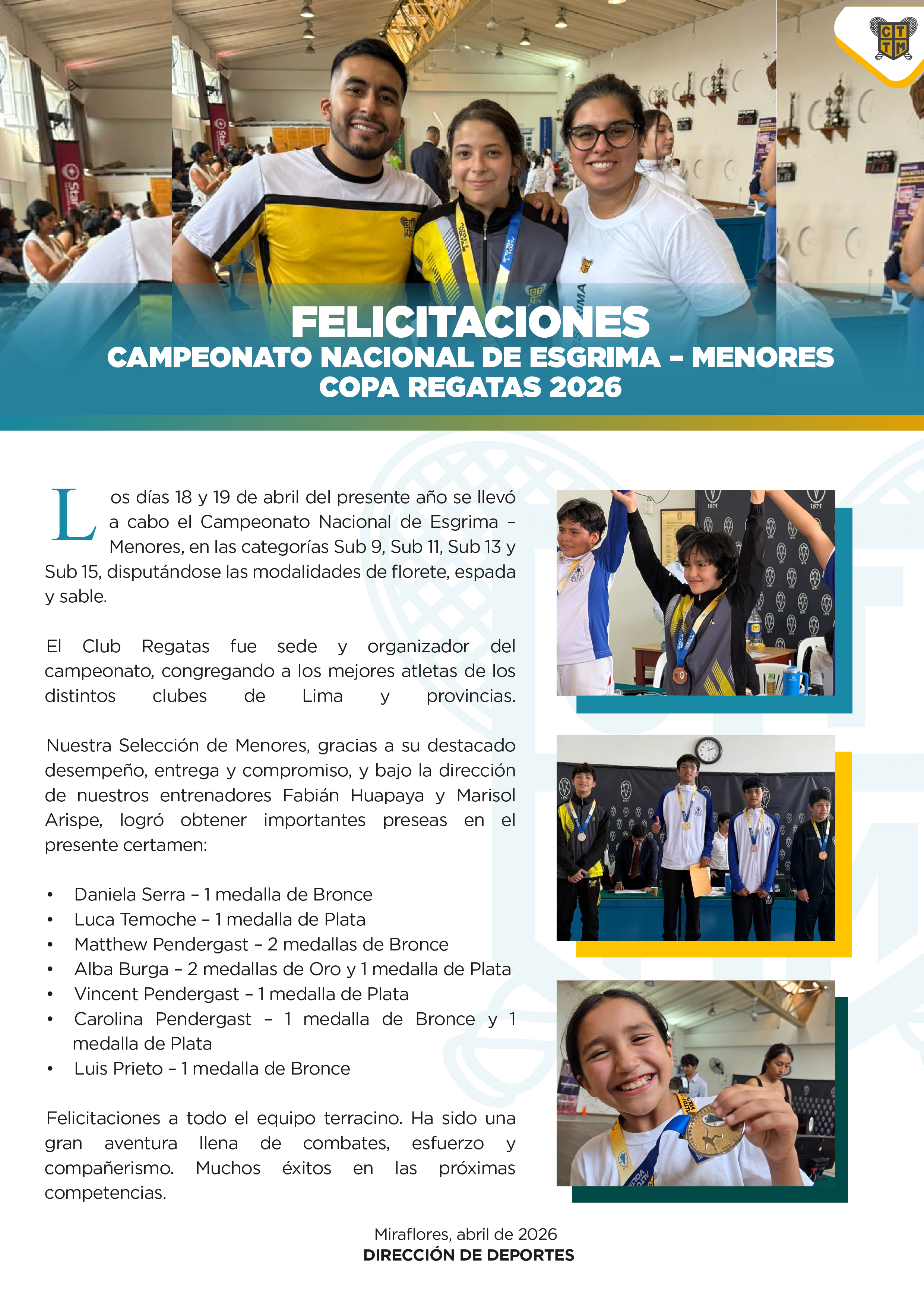 🤺🏆 CAMPEONATO NACIONAL DE ESGRIMA – MENORES COPA REGATAS 2026 ✨🔥
