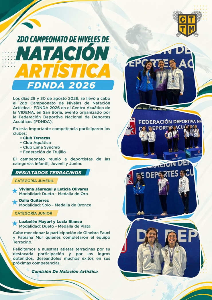 🏊‍♀️🏅 ORGULLO TERRACINO | 2.º CAMPEONATO DE NIVELES DE NATACIÓN ARTÍSTICA – FDNDA 2026