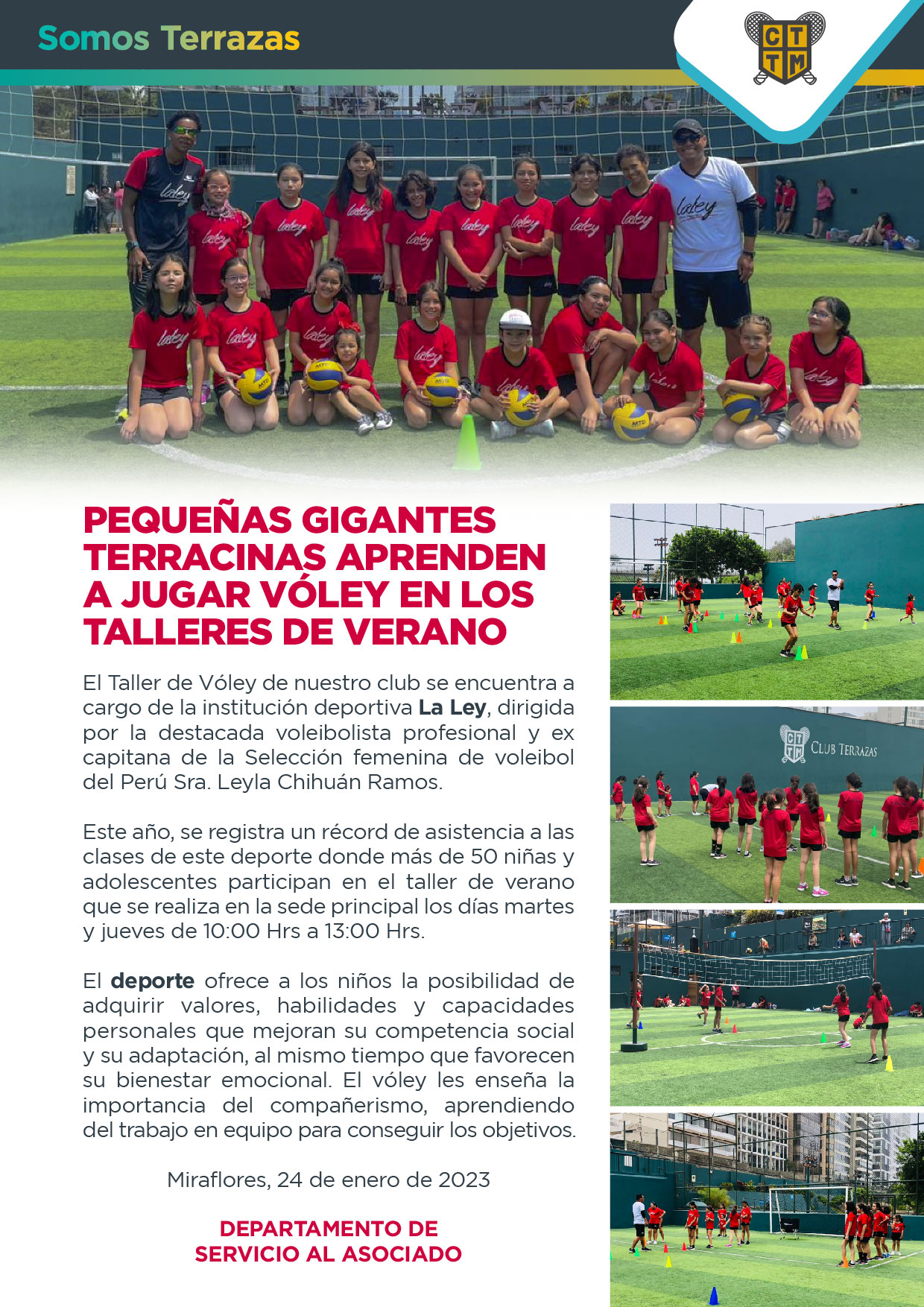 PEQUEÑAS GIGANTES TERRACINAS APRENDEN A JUGAR VÓLEY EN LOS TALLERES DE VERANO