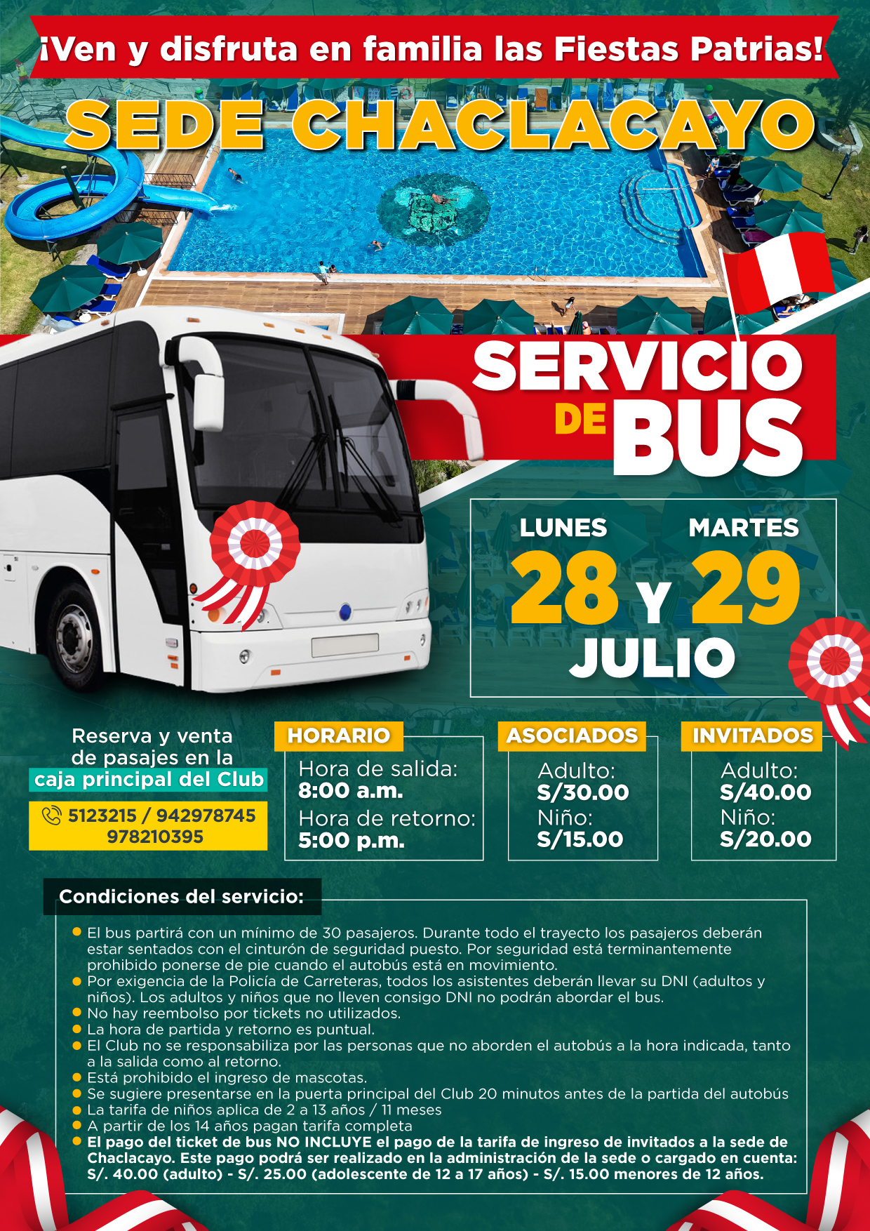 🚌 🇵🇪 SERVICIO DE BUS A SEDE CHACLACAYO EN FIESTAS PATRIAS 🇵🇪 🚌