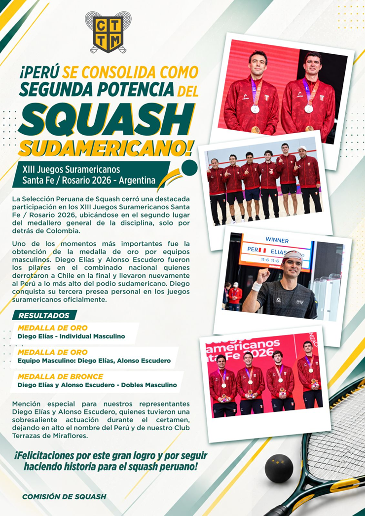 🏆🇵🇪 PERÚ, SEGUNDA POTENCIA DEL SQUASH SUDAMERICANO