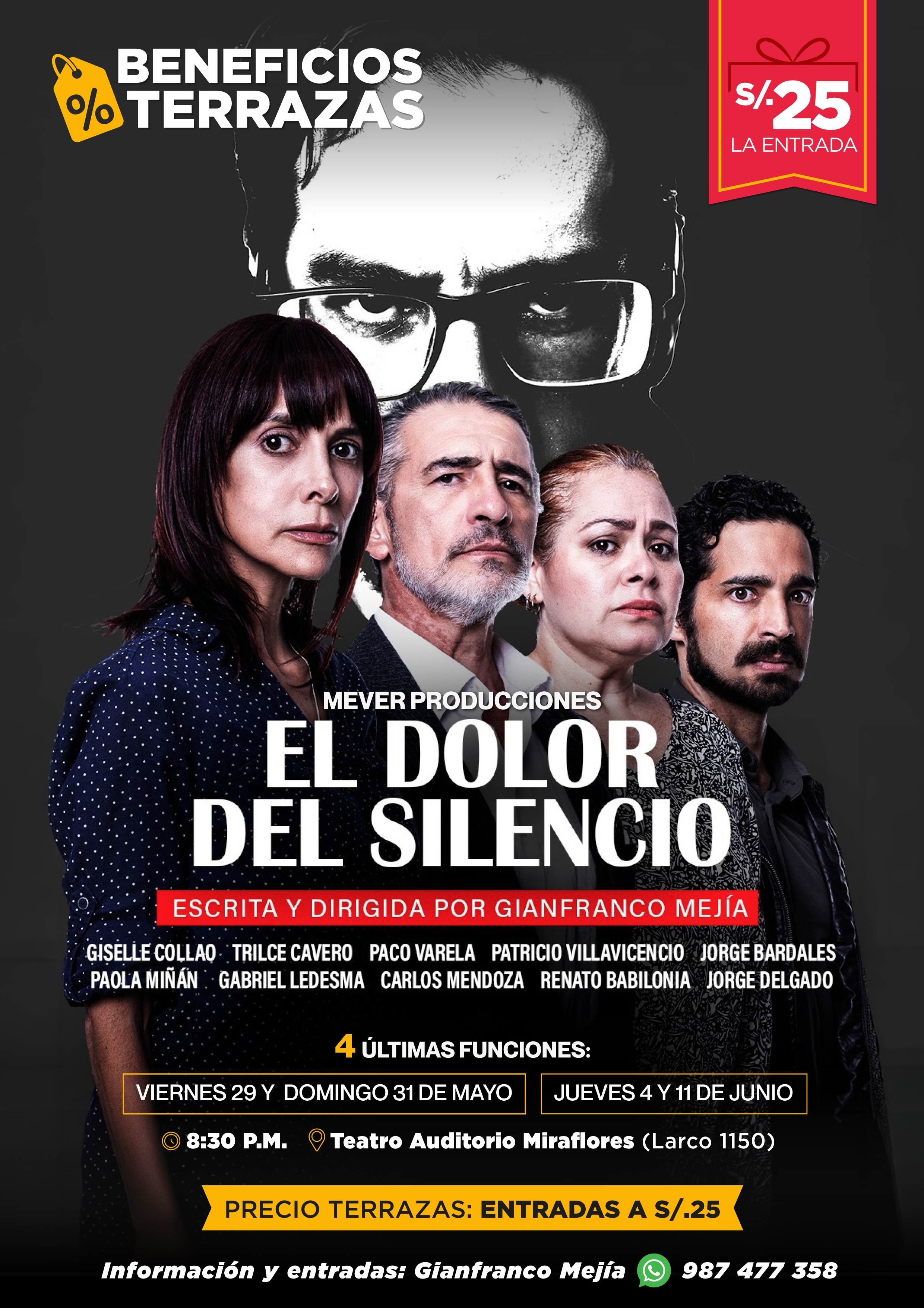 🏷️ BENEFICIOS TERRAZAS - OBRA TEATRAL: EL DOLOR DEL SILENCIO 🎭