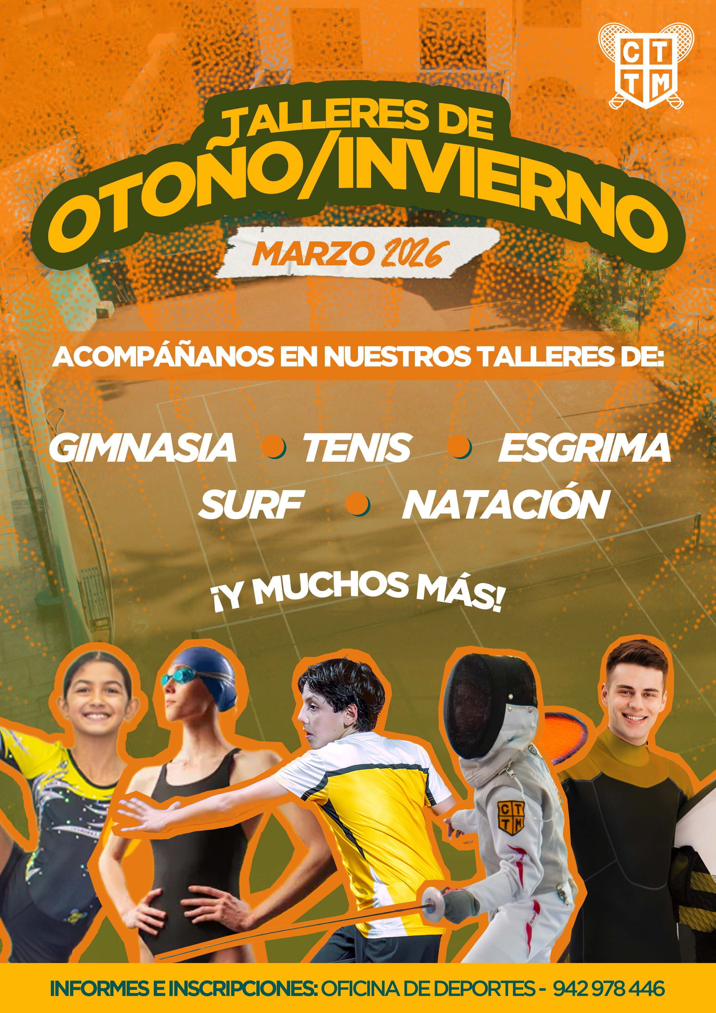 🎾 TALLERES DEPORTIVOS OTOÑO – INVIERNO 2026| INICIO 2 DE MARZO ❄️